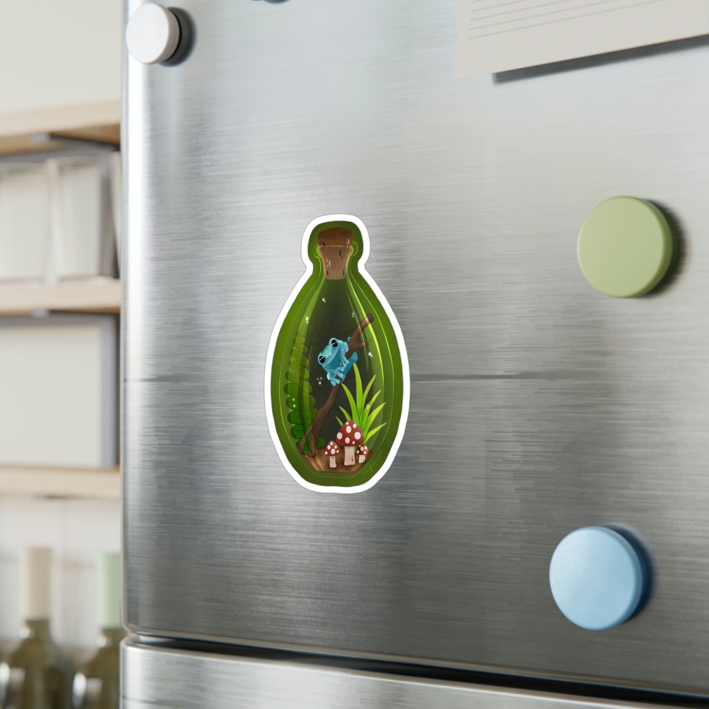 Frog in Jar Kiss-Cut Vinyl Decals