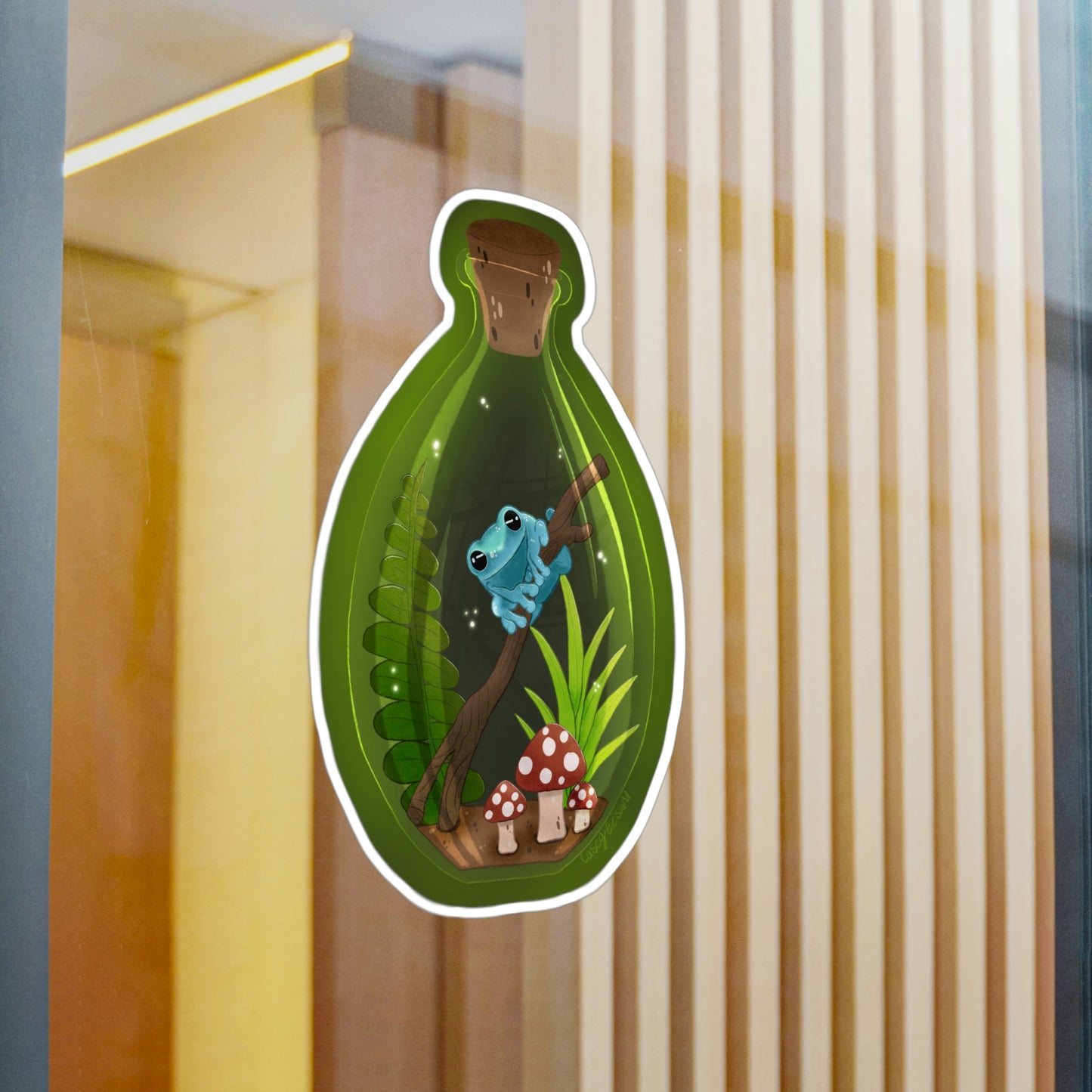 Frog in Jar Kiss-Cut Vinyl Decals