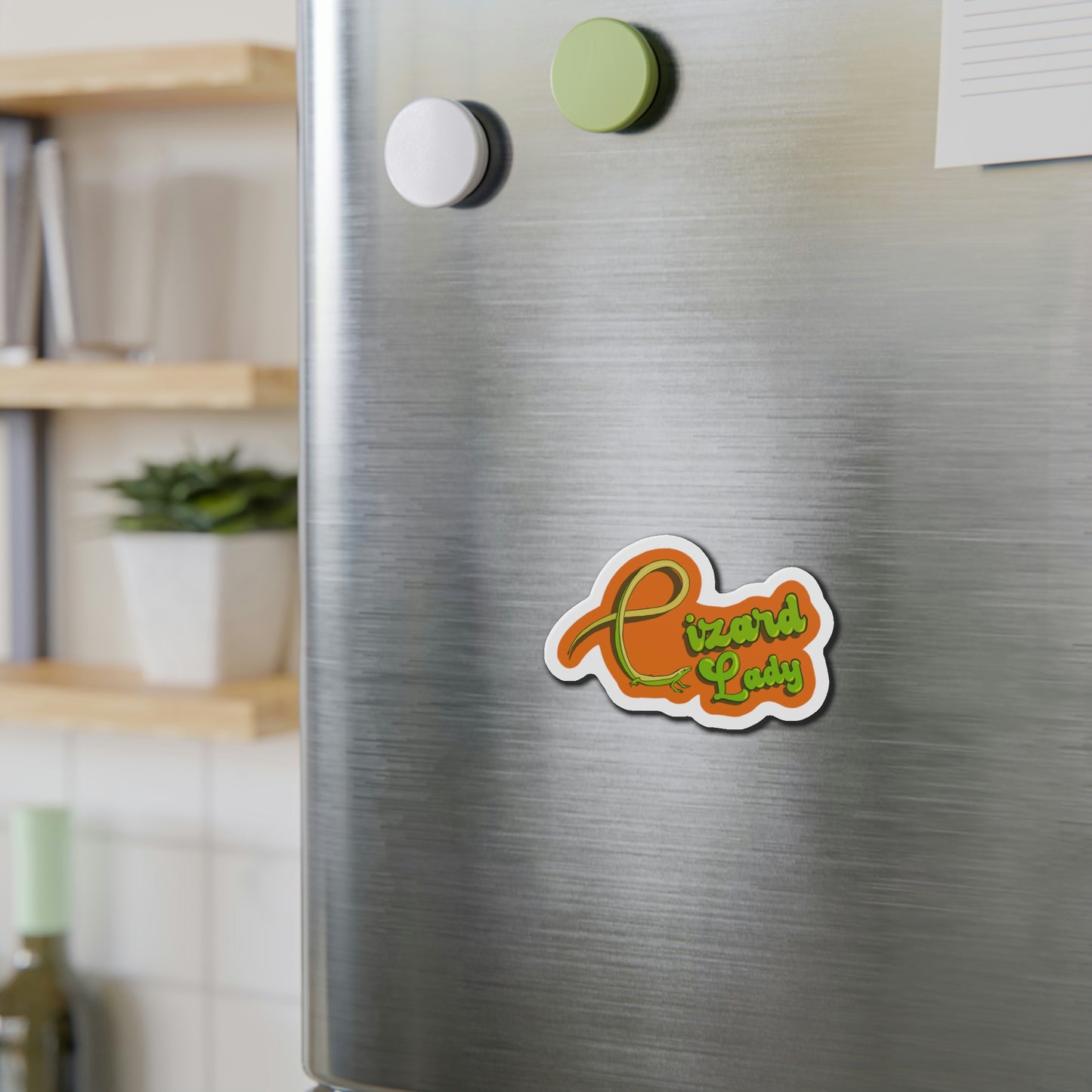 Lizard Lady Die-Cut Magnets