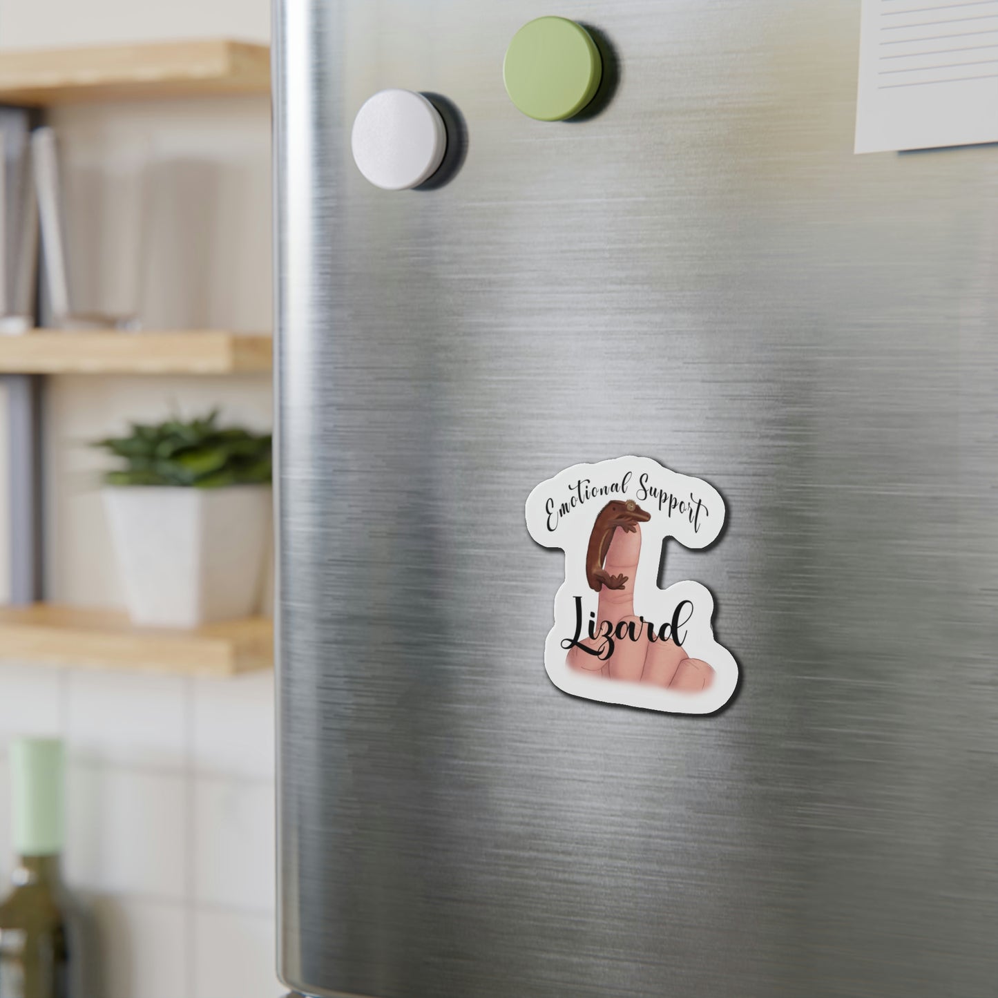 Emotional Support Lizard Die-Cut Magnets