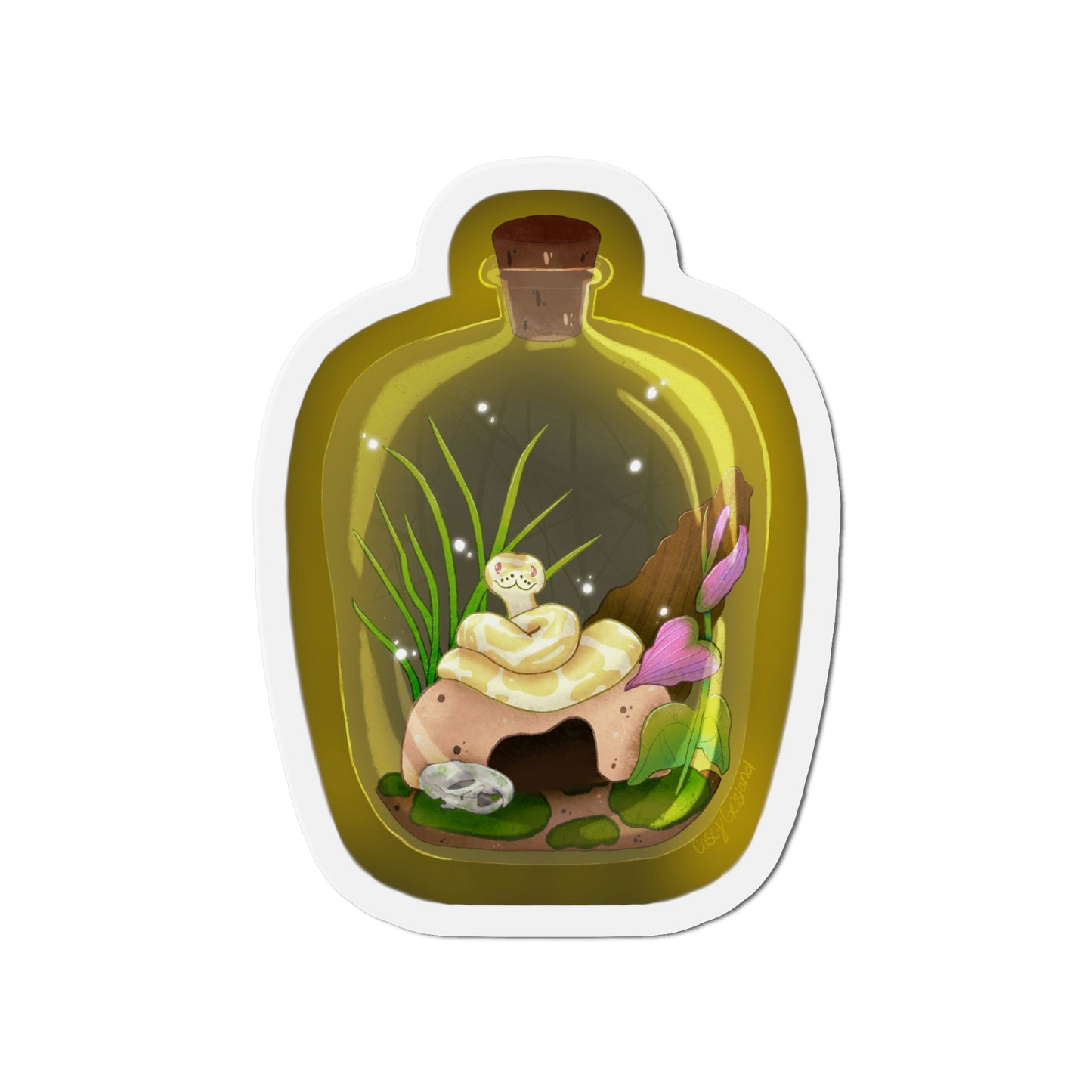 Ball Python in Jar Die-Cut Magnets