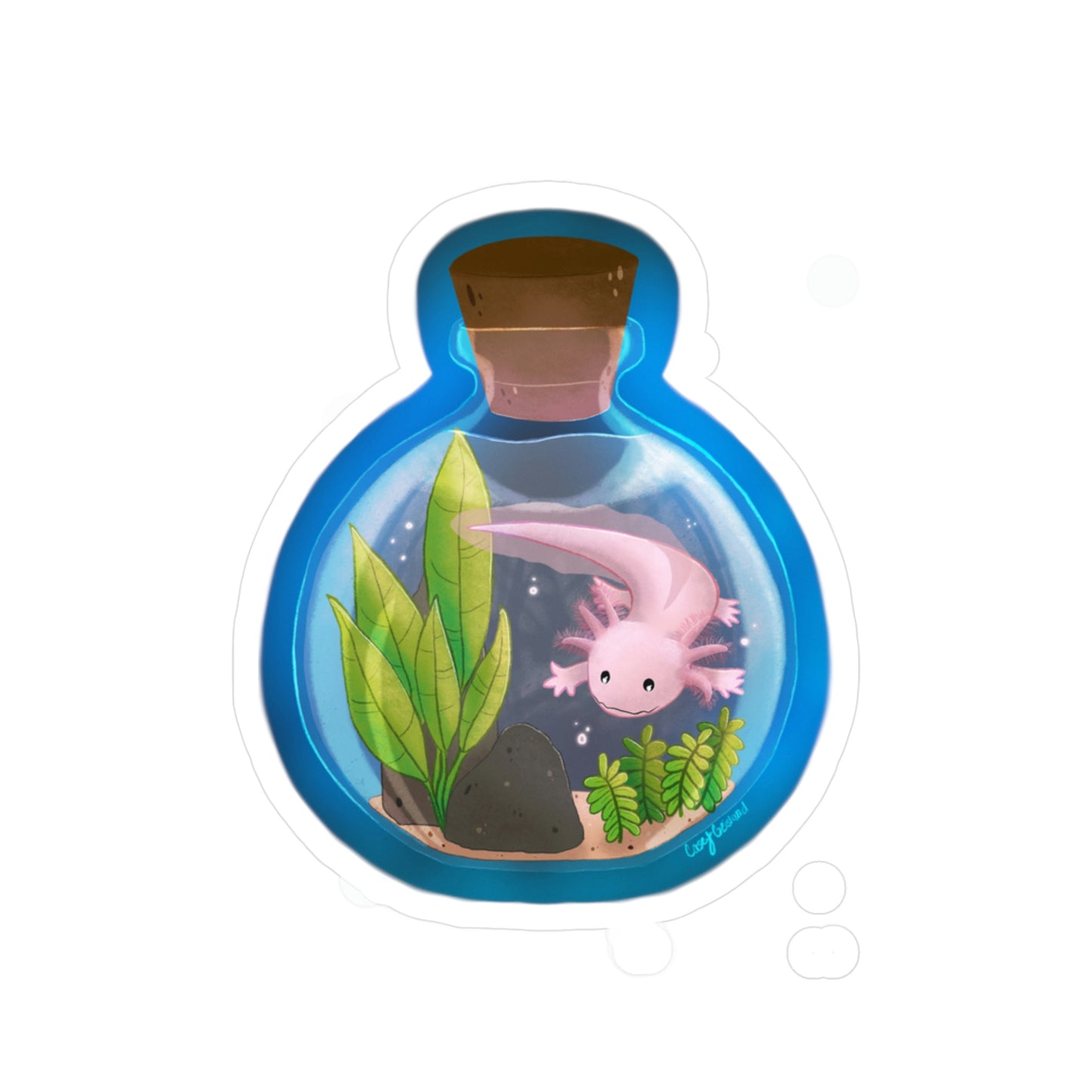 Axolotl in Jar Kiss-Cut Vinyl Decals