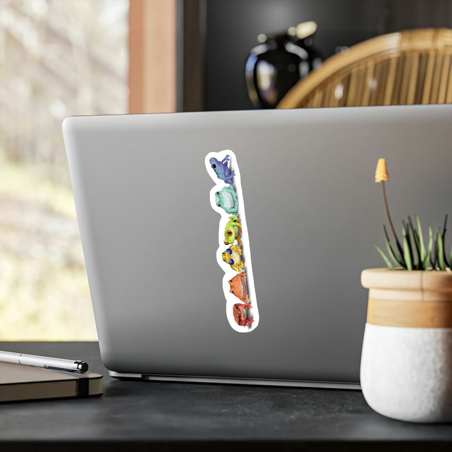 Rainbow Frogs Kiss-Cut Vinyl Decals