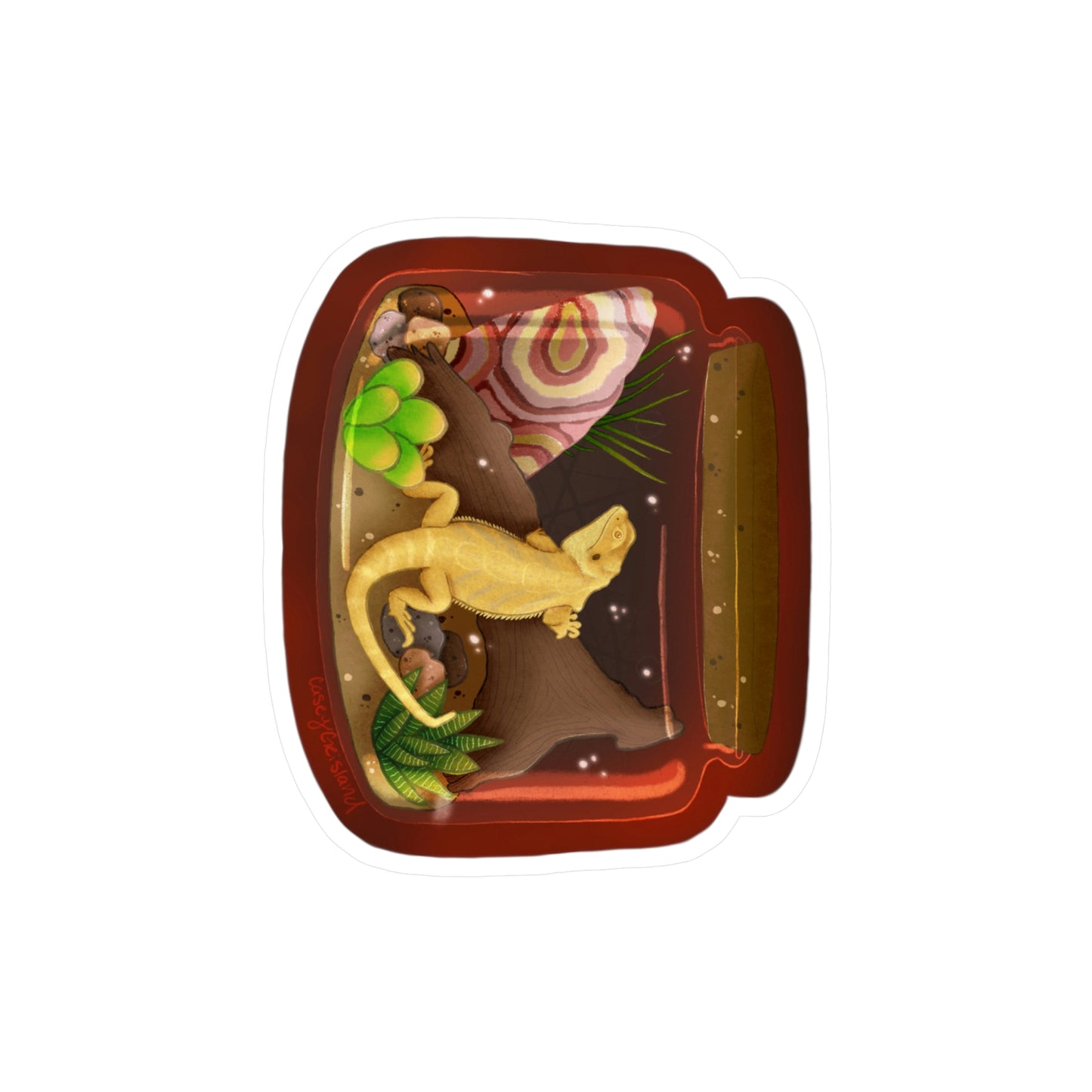 Bearded Dragon in Jar Kiss-Cut Vinyl Decals