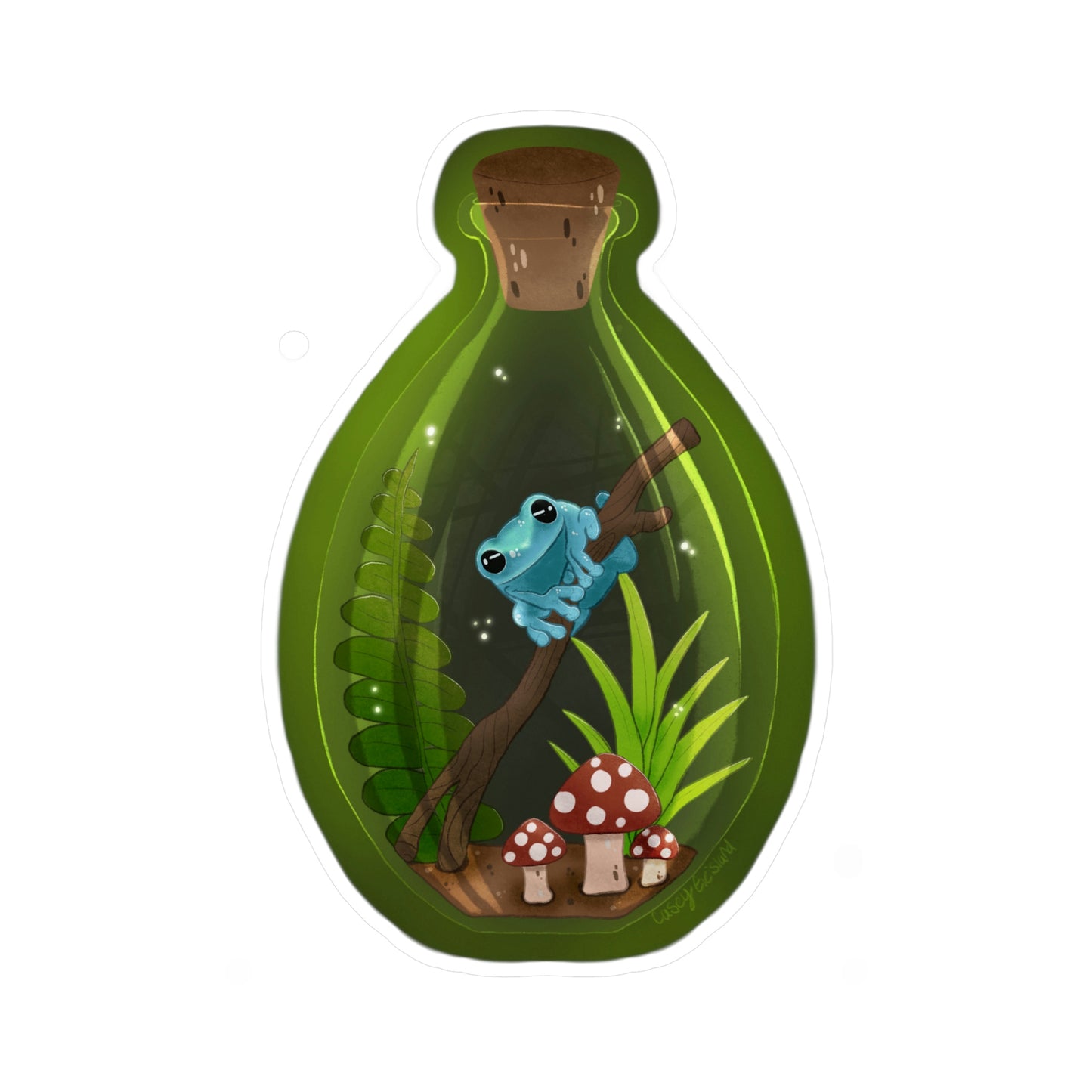 Frog in Jar Kiss-Cut Vinyl Decals