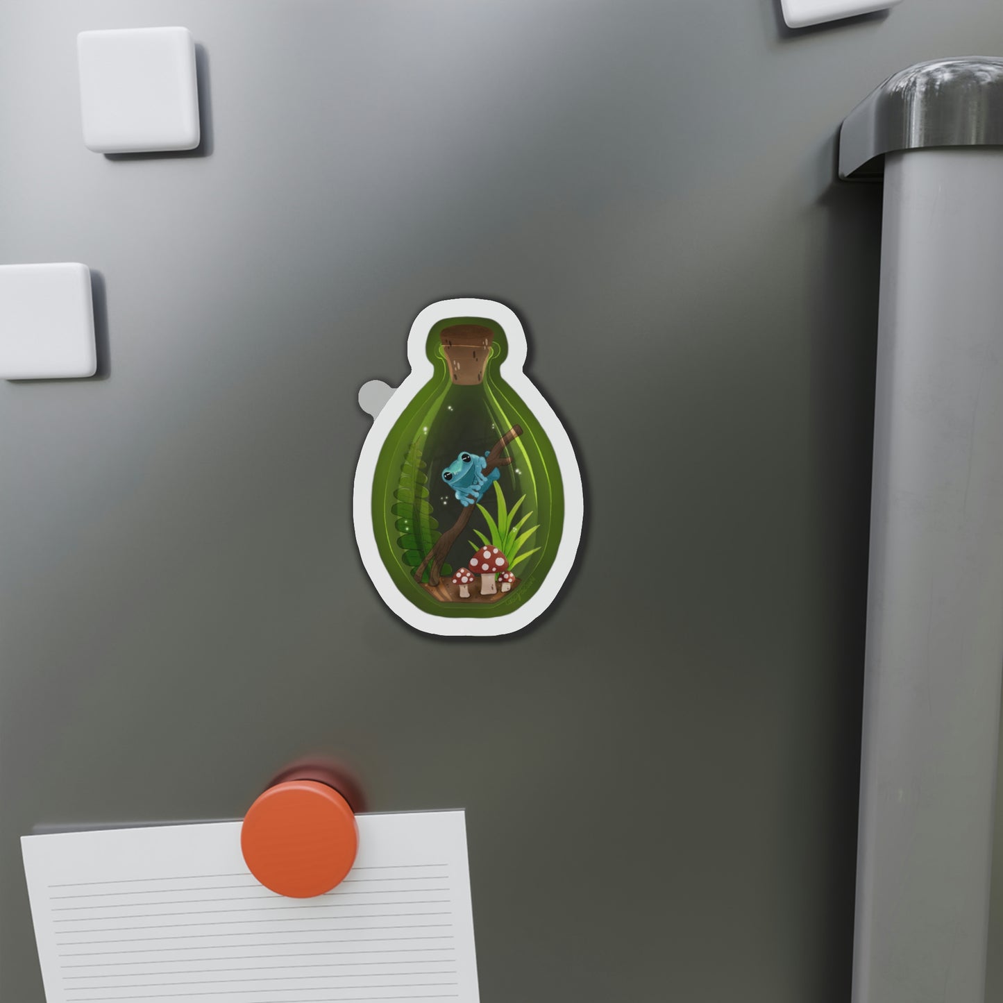 Frog in Jar Die-Cut Magnets