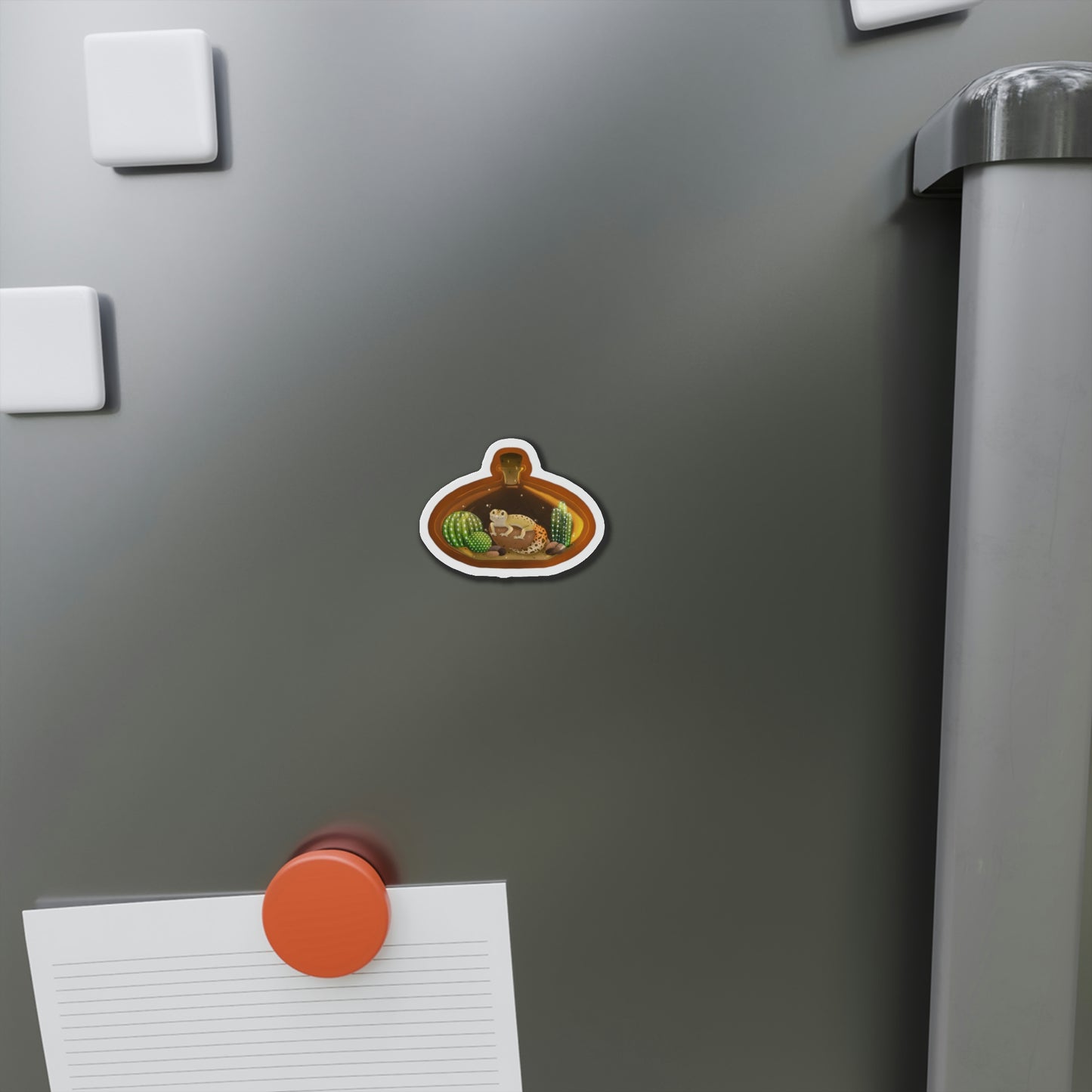 Leopard Gecko in Jar Die-Cut Magnets