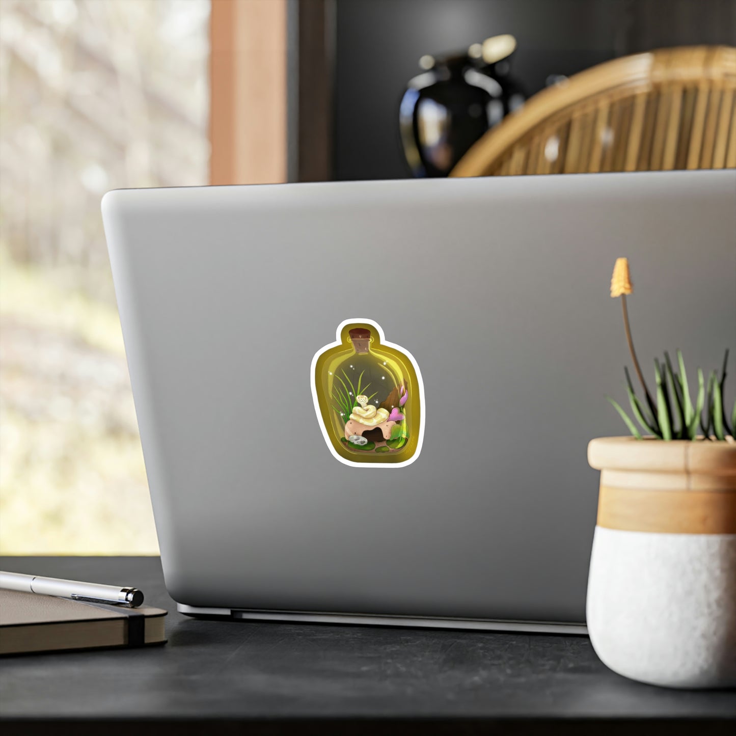 Ball Python in Jar Kiss-Cut Vinyl Decal