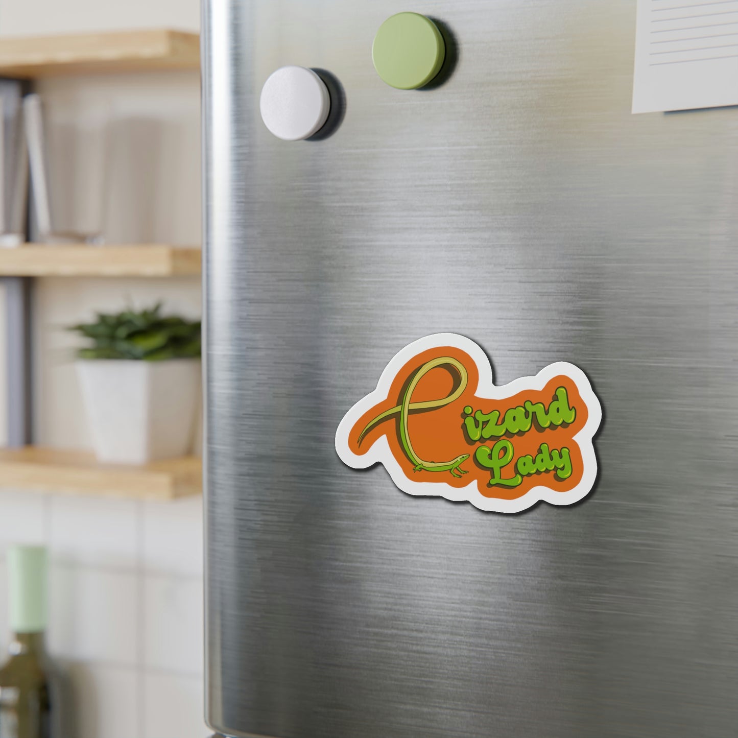 Lizard Lady Die-Cut Magnets