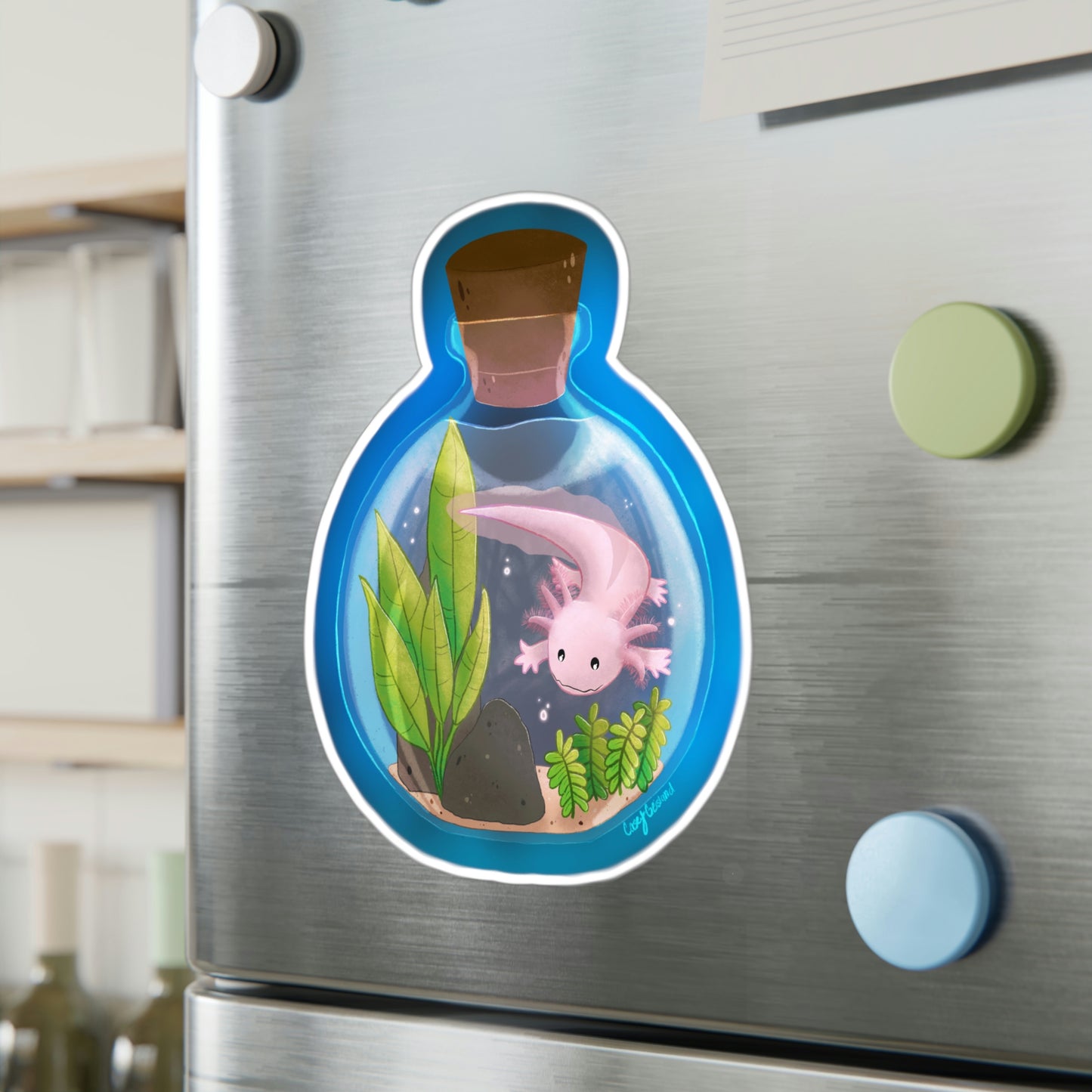 Axolotl in Jar Kiss-Cut Vinyl Decals
