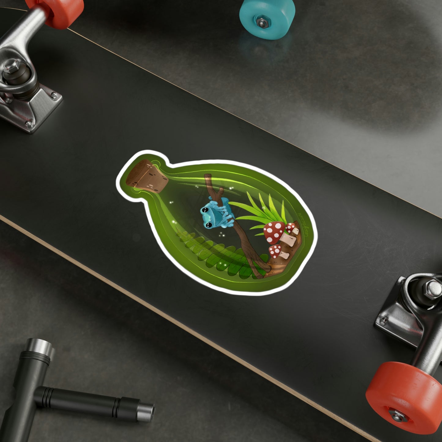 Frog in Jar Kiss-Cut Vinyl Decals