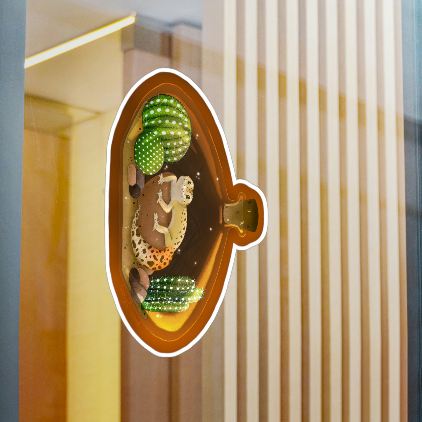 Leopard Gecko in Jar Kiss-Cut Vinyl Decals