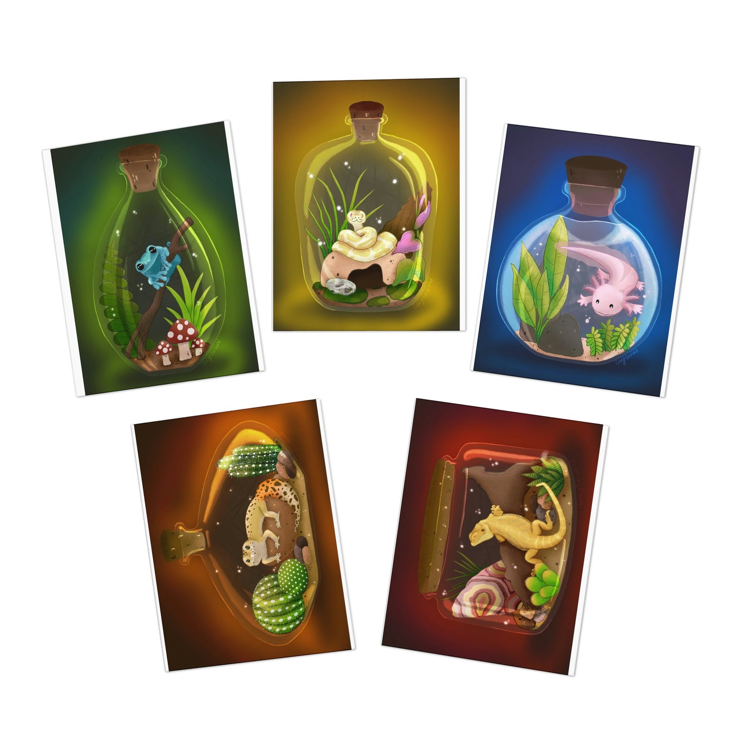 Jar Critters Multi-Design Greeting Cards (5-Pack)