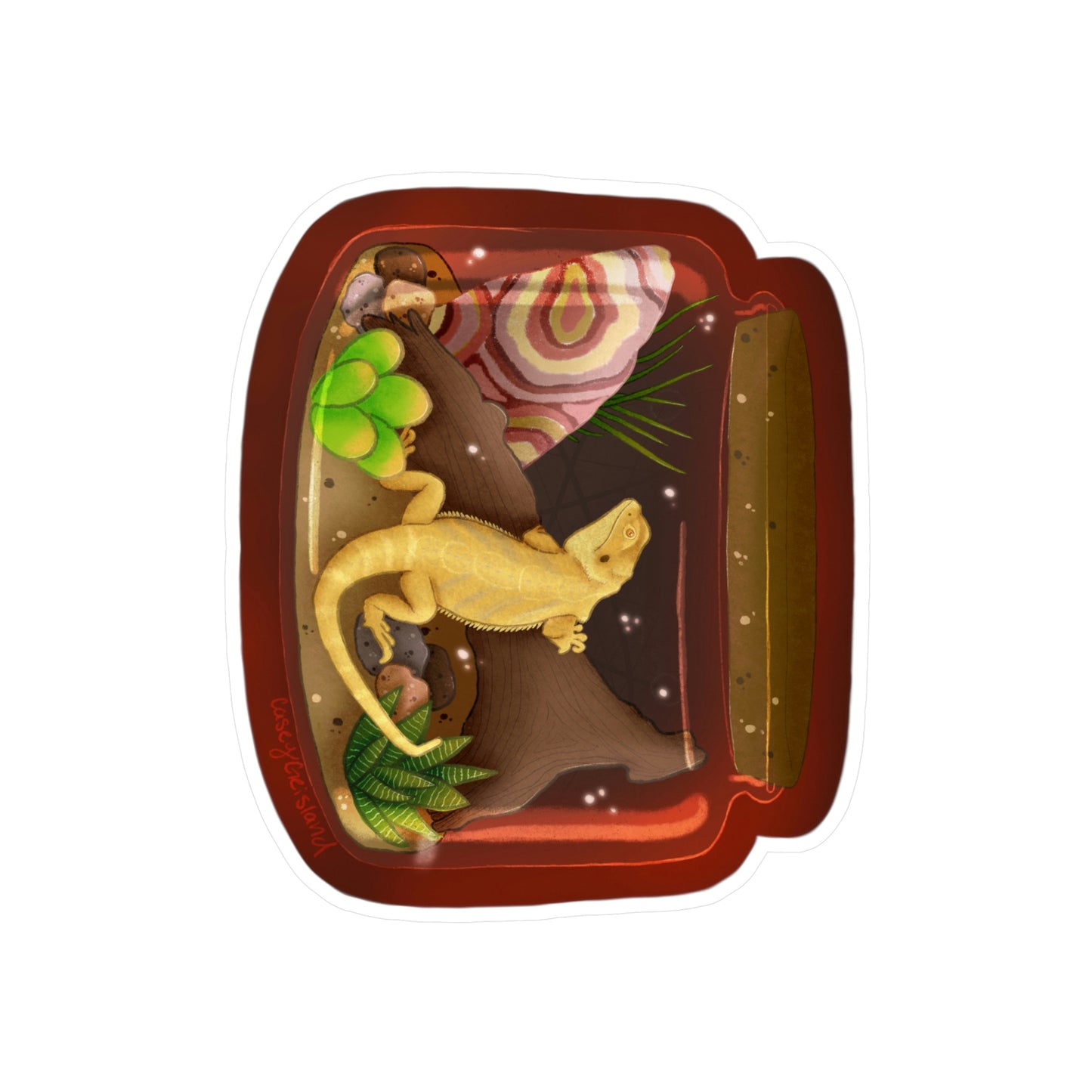 Bearded Dragon in Jar Kiss-Cut Vinyl Decals