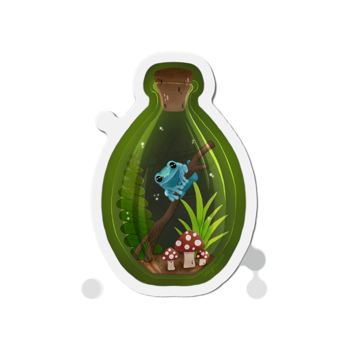 Frog in Jar Die-Cut Magnets