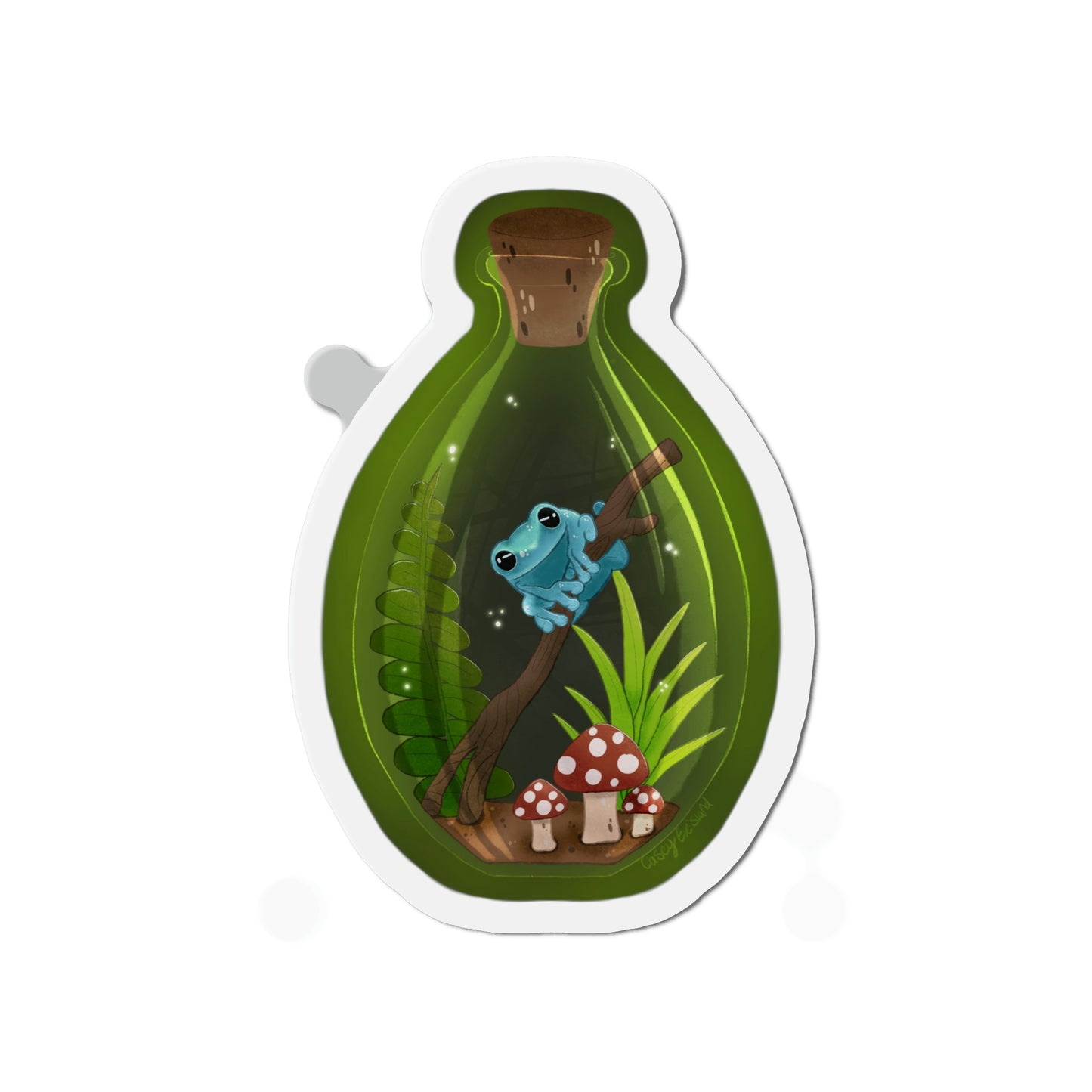 Frog in Jar Die-Cut Magnets