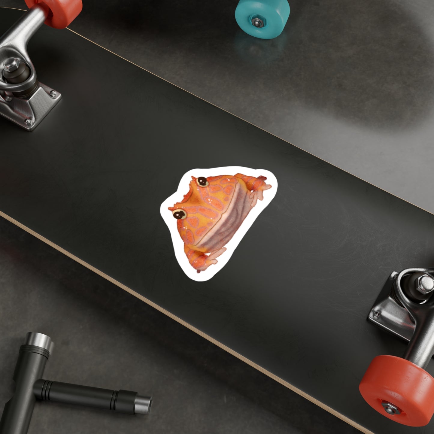 Orange Pac-Man Frog Kiss-Cut Vinyl Decals