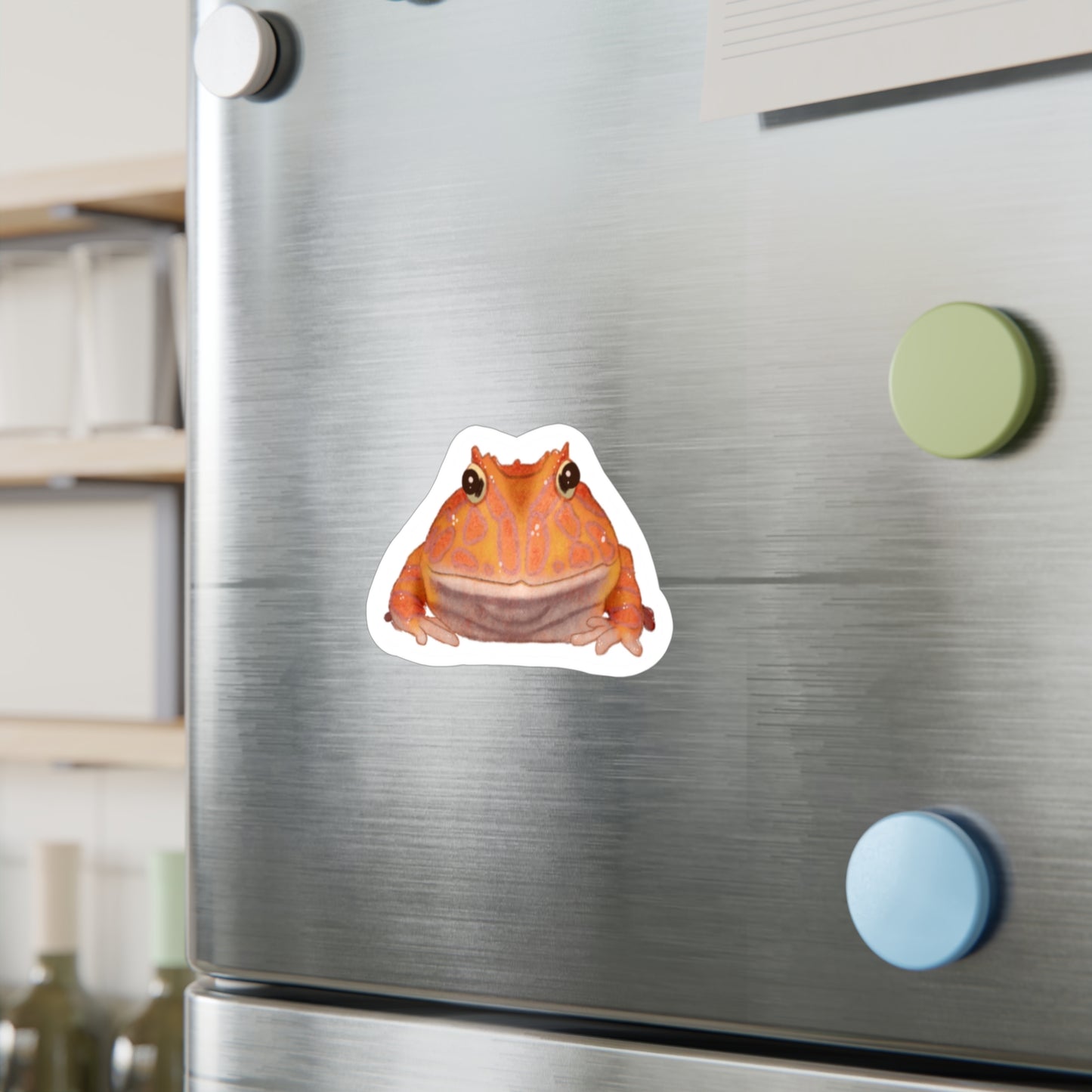 Orange Pac-Man Frog Kiss-Cut Vinyl Decals