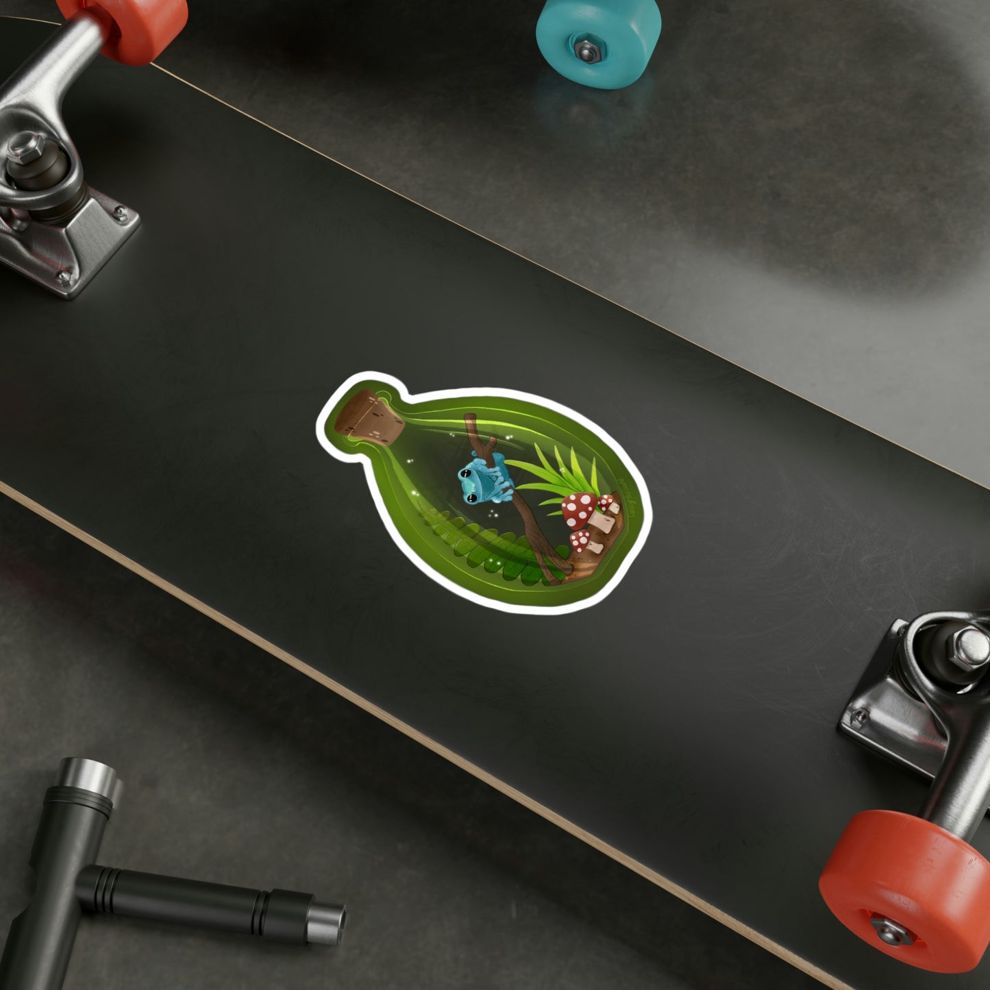 Frog in Jar Kiss-Cut Vinyl Decals