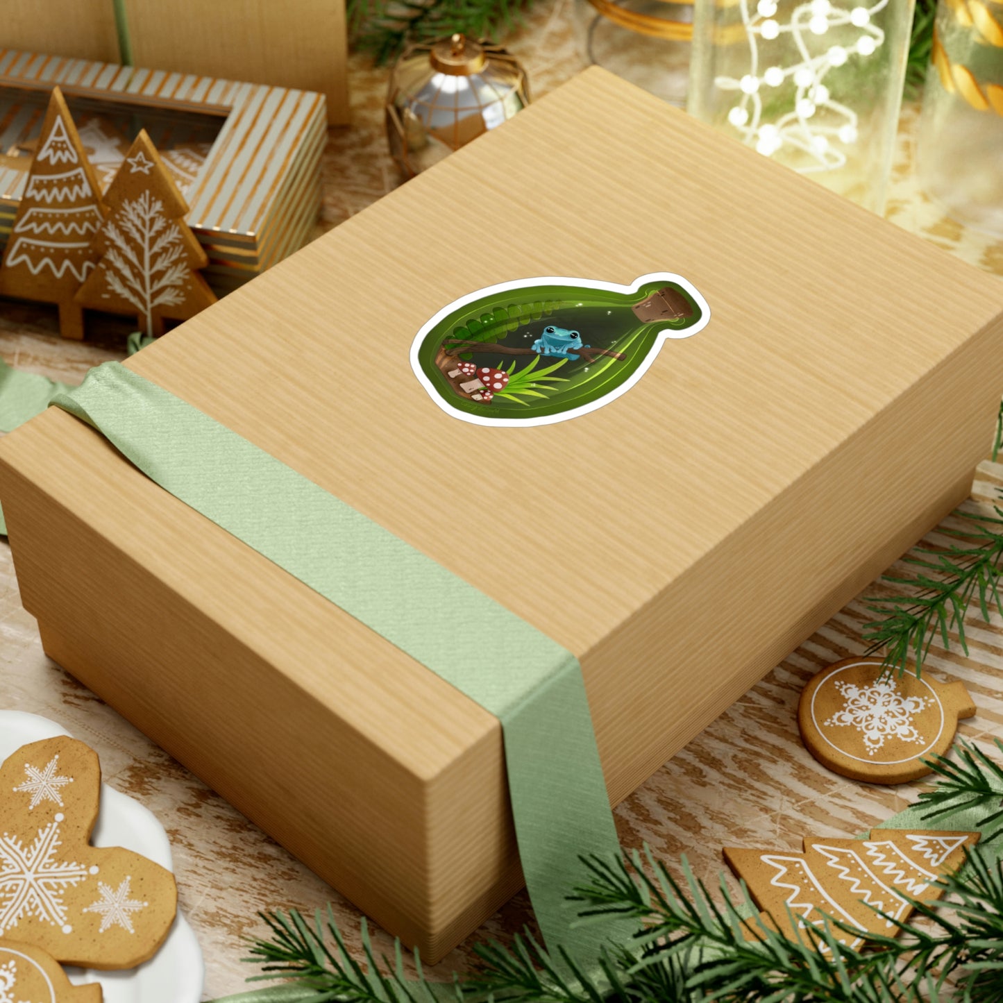 Frog in Jar Kiss-Cut Vinyl Decals
