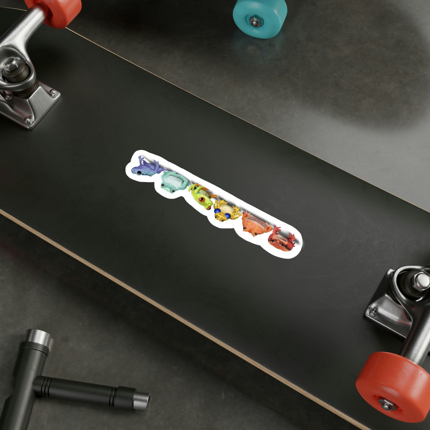 Rainbow Frogs Kiss-Cut Vinyl Decals