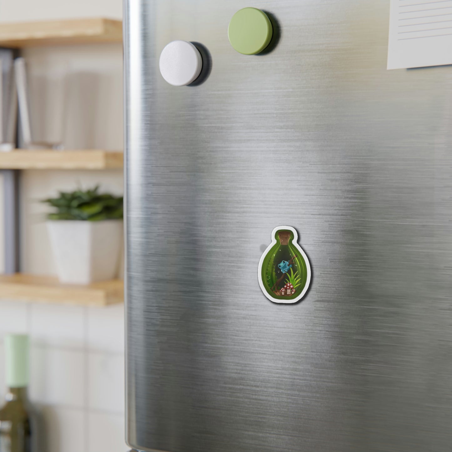 Frog in Jar Die-Cut Magnets