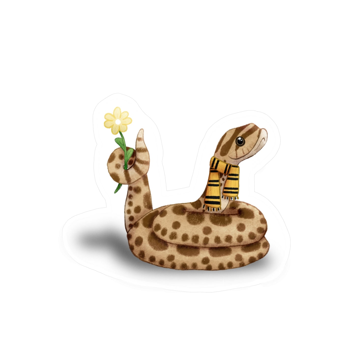 Hognose Snake in Yellow Scarf Kiss-Cut Vinyl Decals