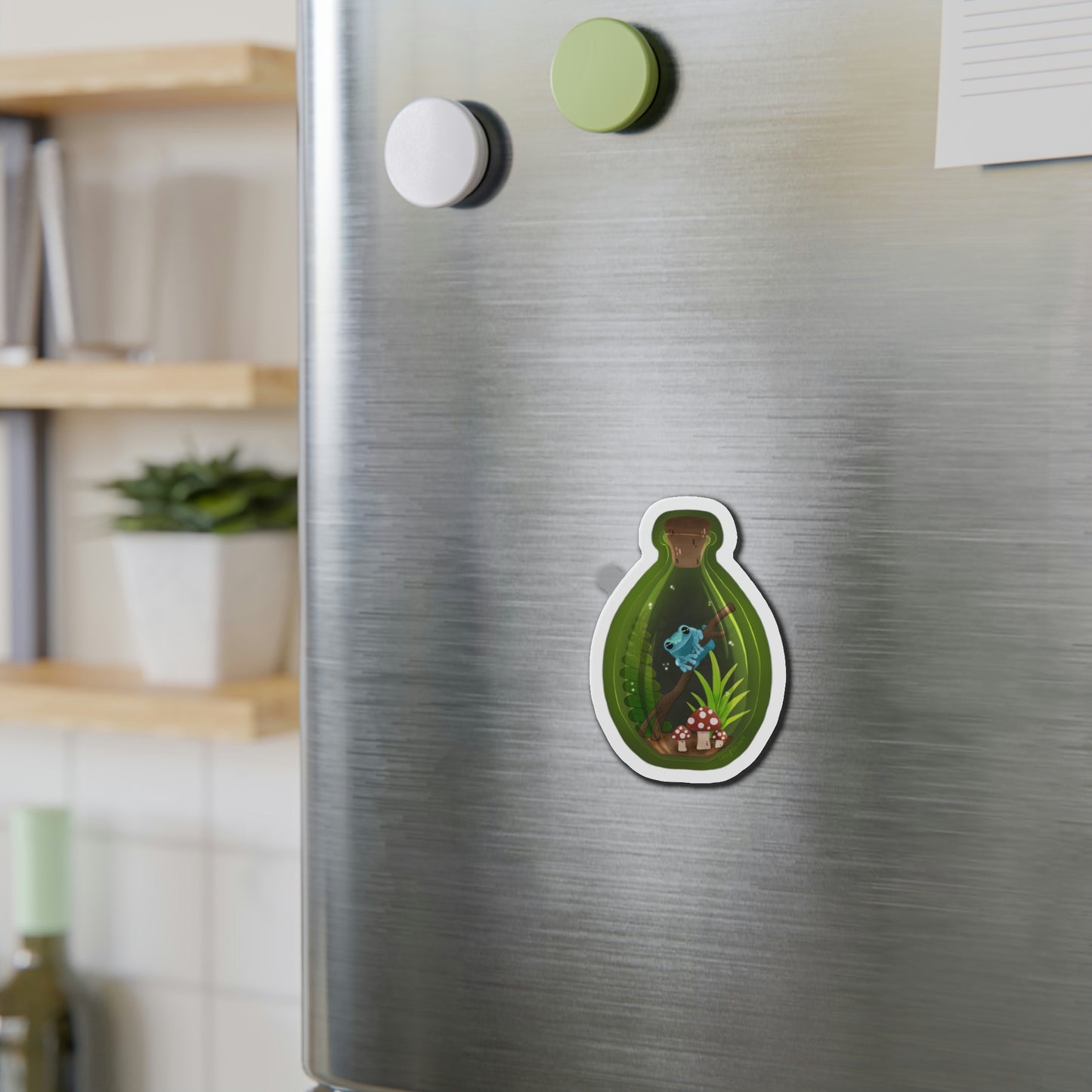 Frog in Jar Die-Cut Magnets