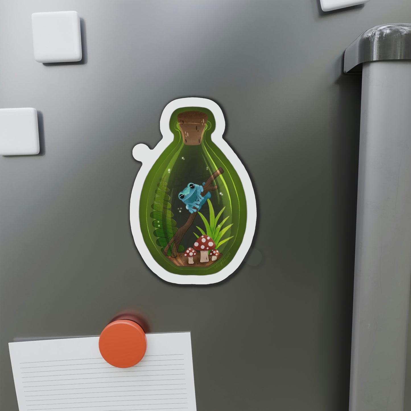 Frog in Jar Die-Cut Magnets