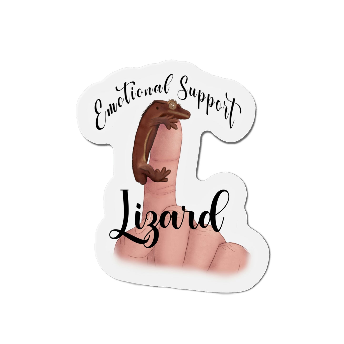 Emotional Support Lizard Die-Cut Magnets