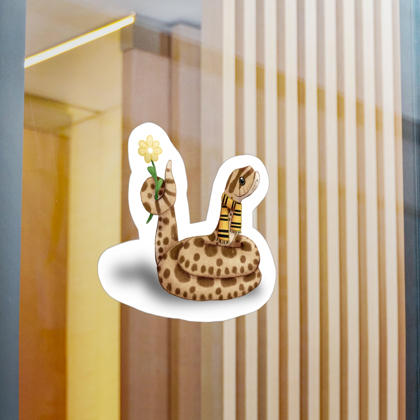 Hognose Snake in Yellow Scarf Kiss-Cut Vinyl Decals