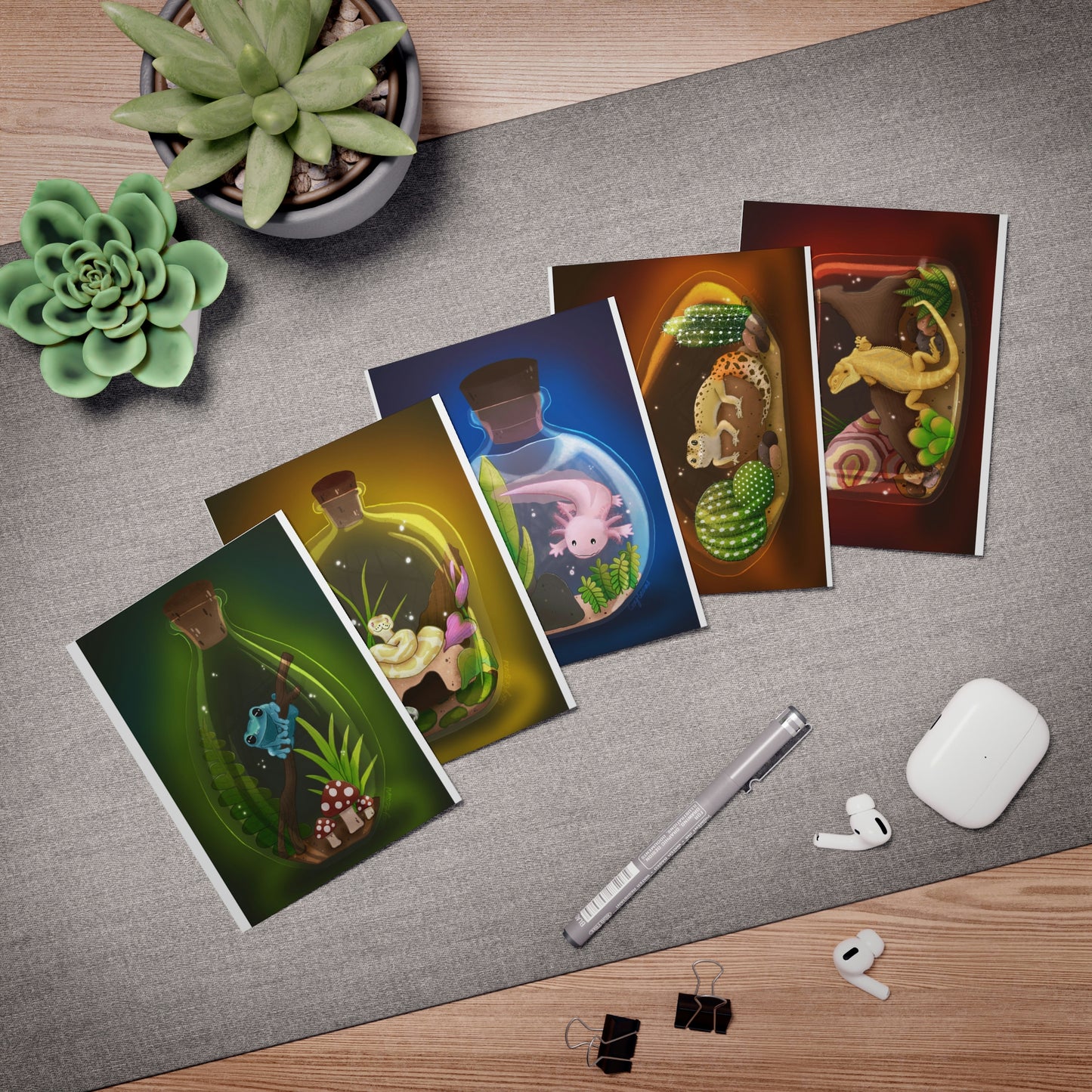 Jar Critters Multi-Design Greeting Cards (5-Pack)
