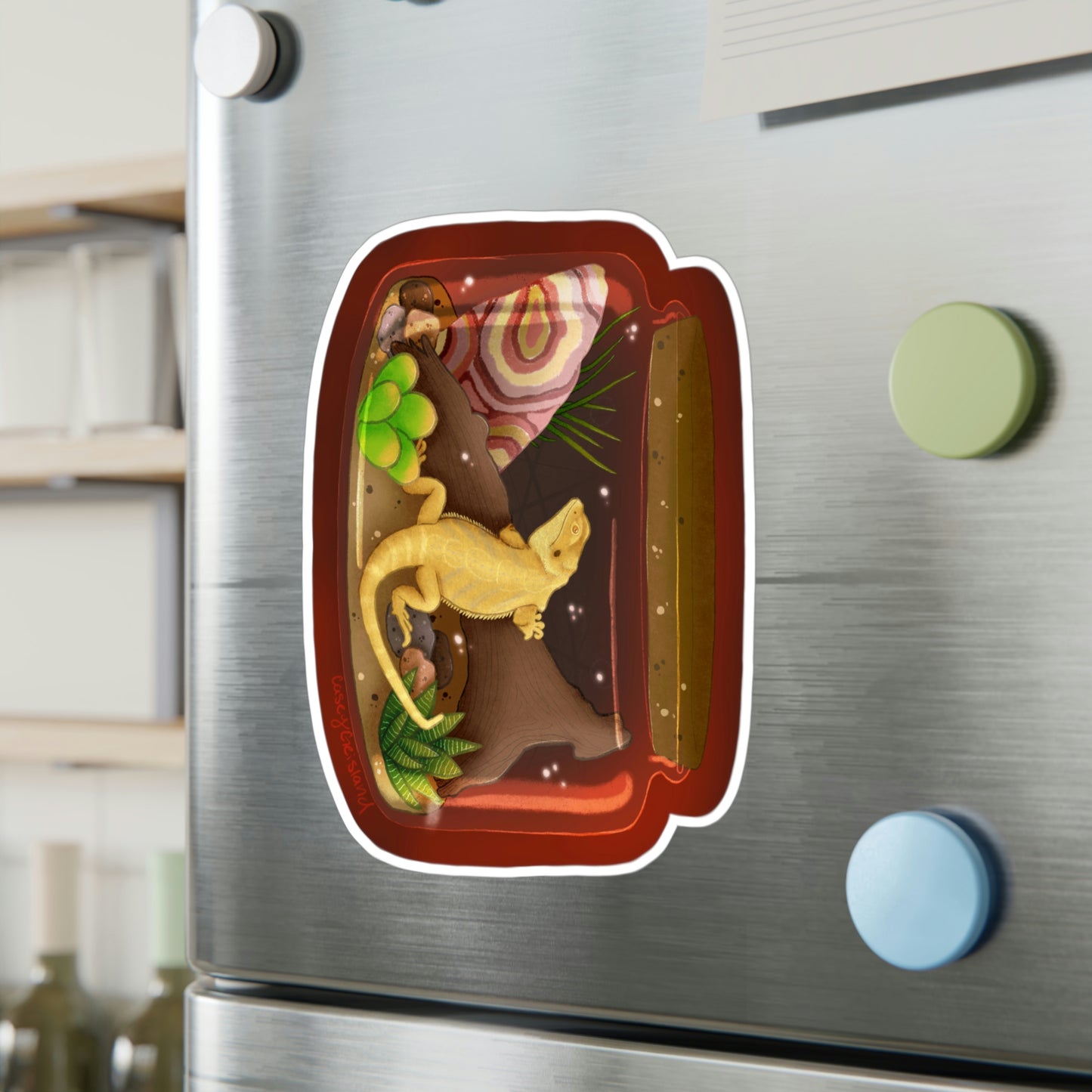 Bearded Dragon in Jar Kiss-Cut Vinyl Decals