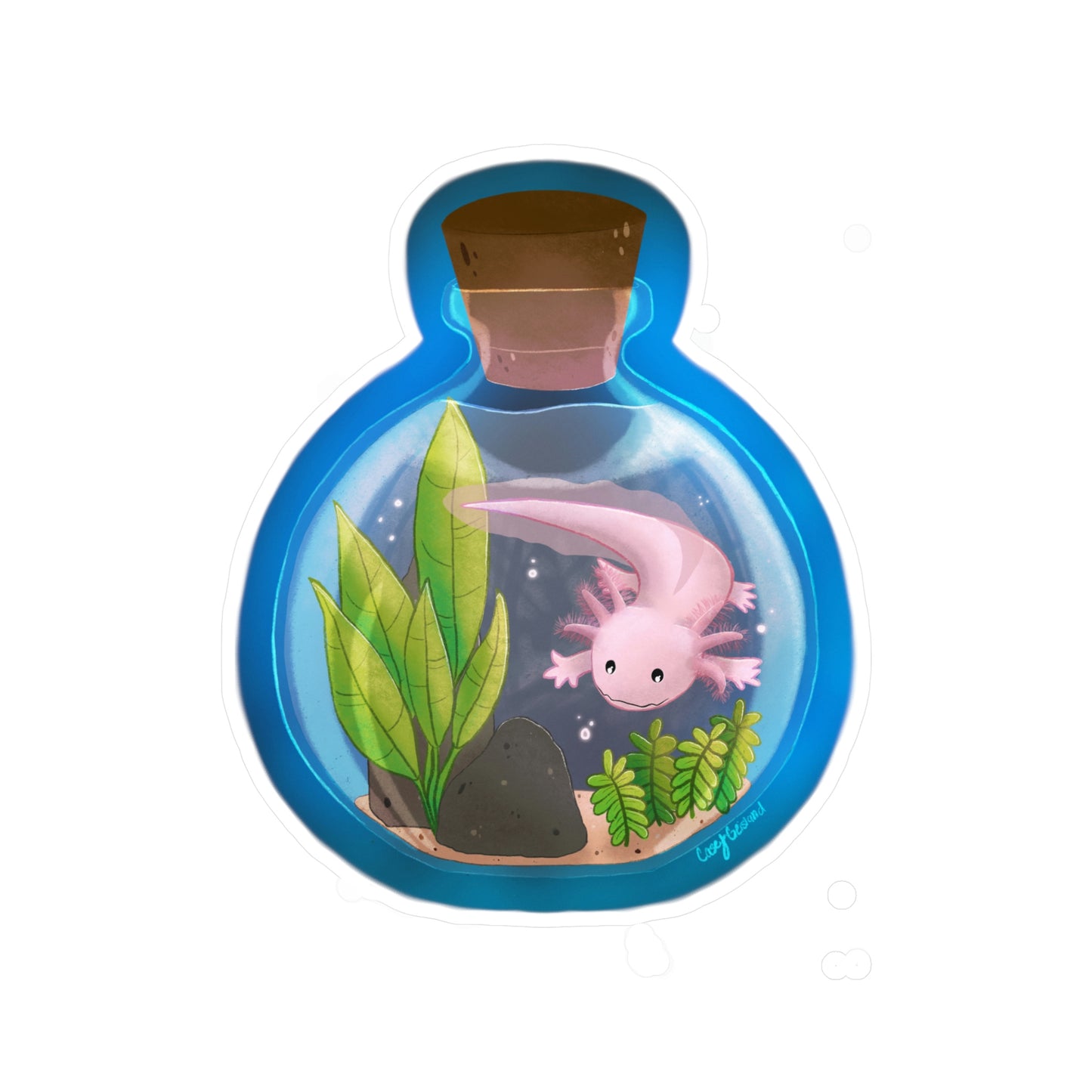 Axolotl in Jar Kiss-Cut Vinyl Decals