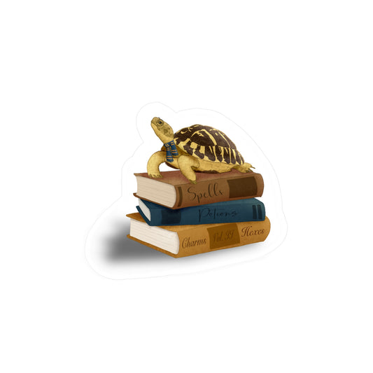 Tortoise in Blue Scarf Kiss-Cut Vinyl Decals