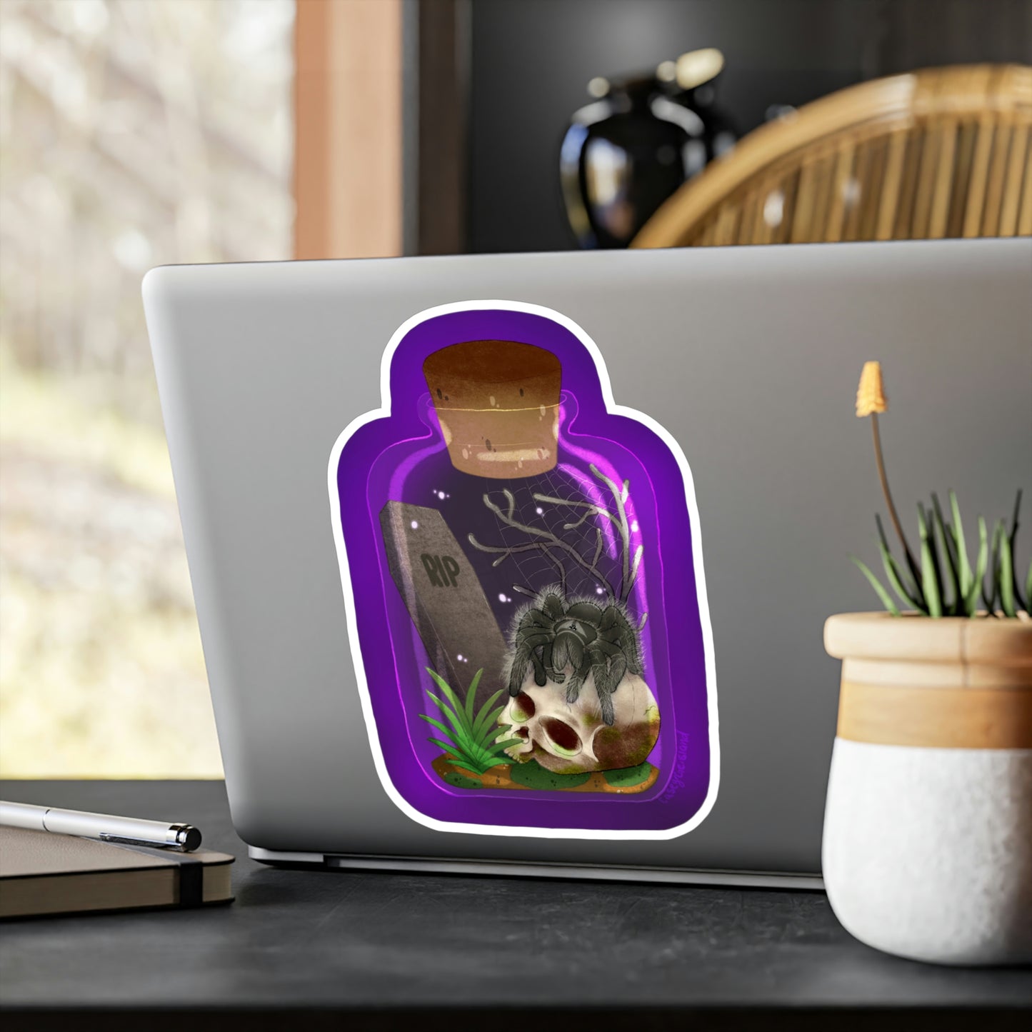 Tarantula in Jar Kiss-Cut Vinyl Decals
