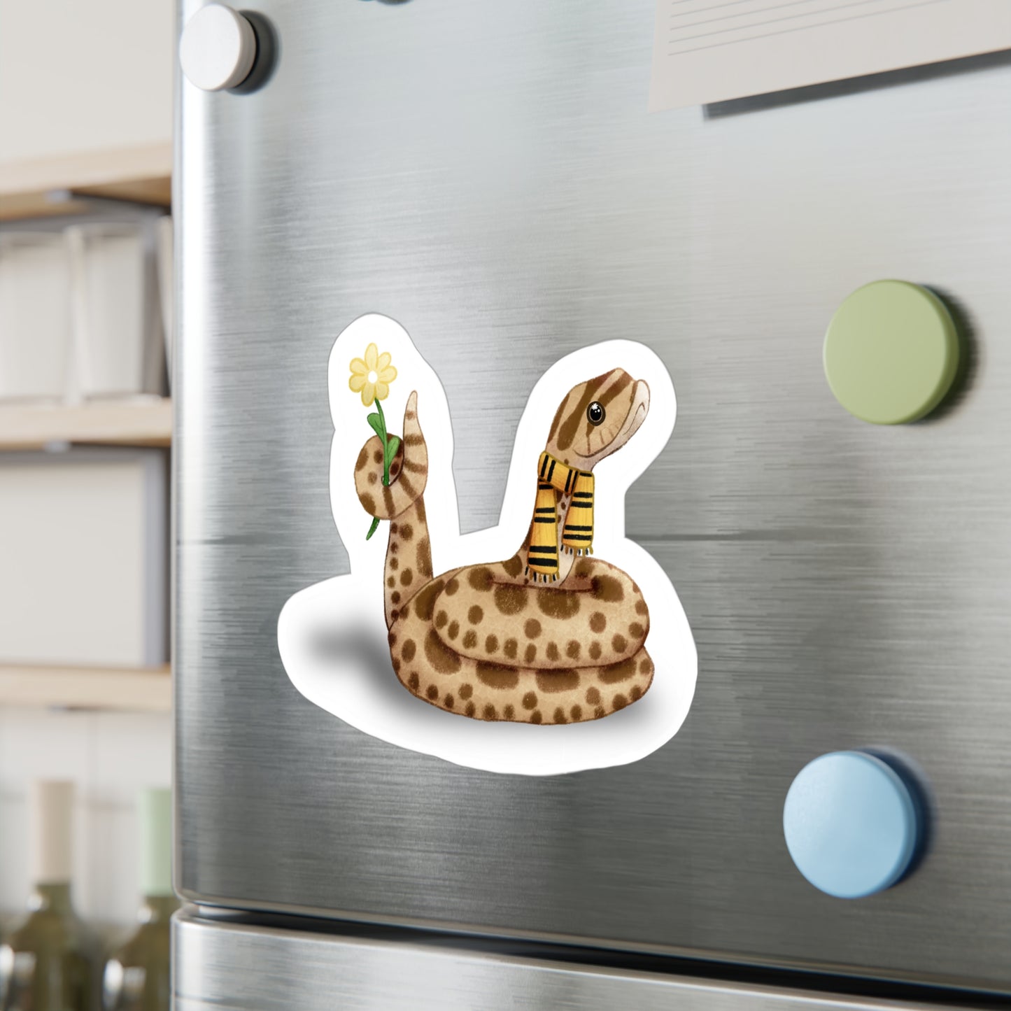 Hognose Snake in Yellow Scarf Kiss-Cut Vinyl Decals