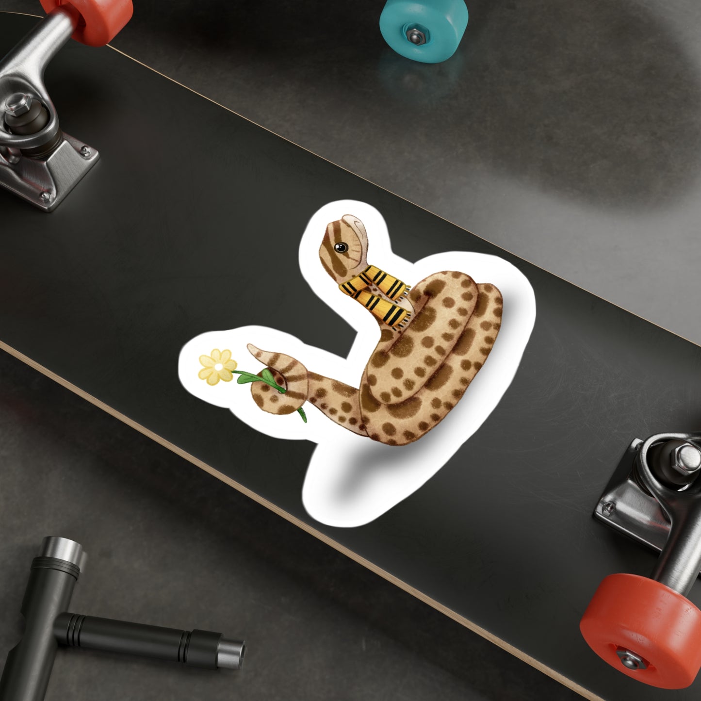 Hognose Snake in Yellow Scarf Kiss-Cut Vinyl Decals