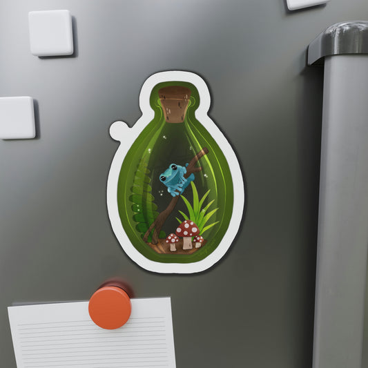 Frog in Jar Die-Cut Magnets