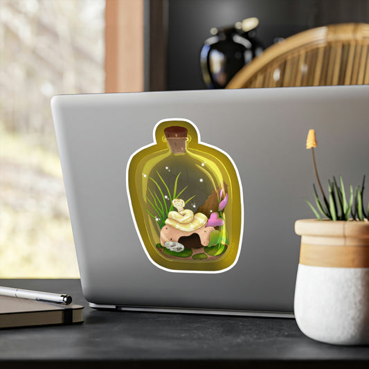 Ball Python in Jar Kiss-Cut Vinyl Decal