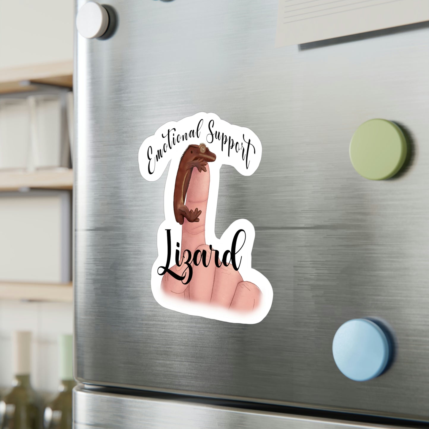 Emotional Support Lizard Kiss-Cut Vinyl Decals