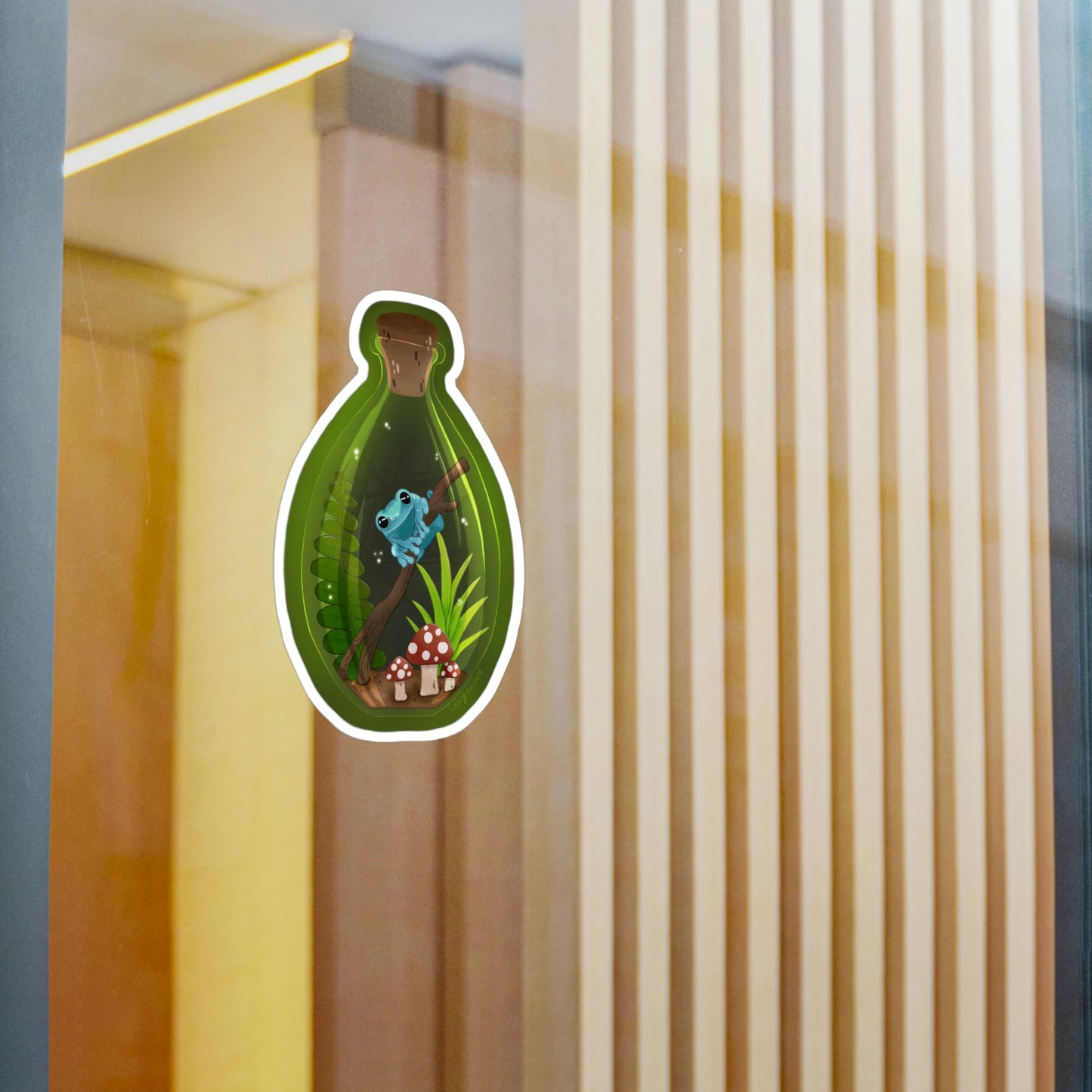 Frog in Jar Kiss-Cut Vinyl Decals