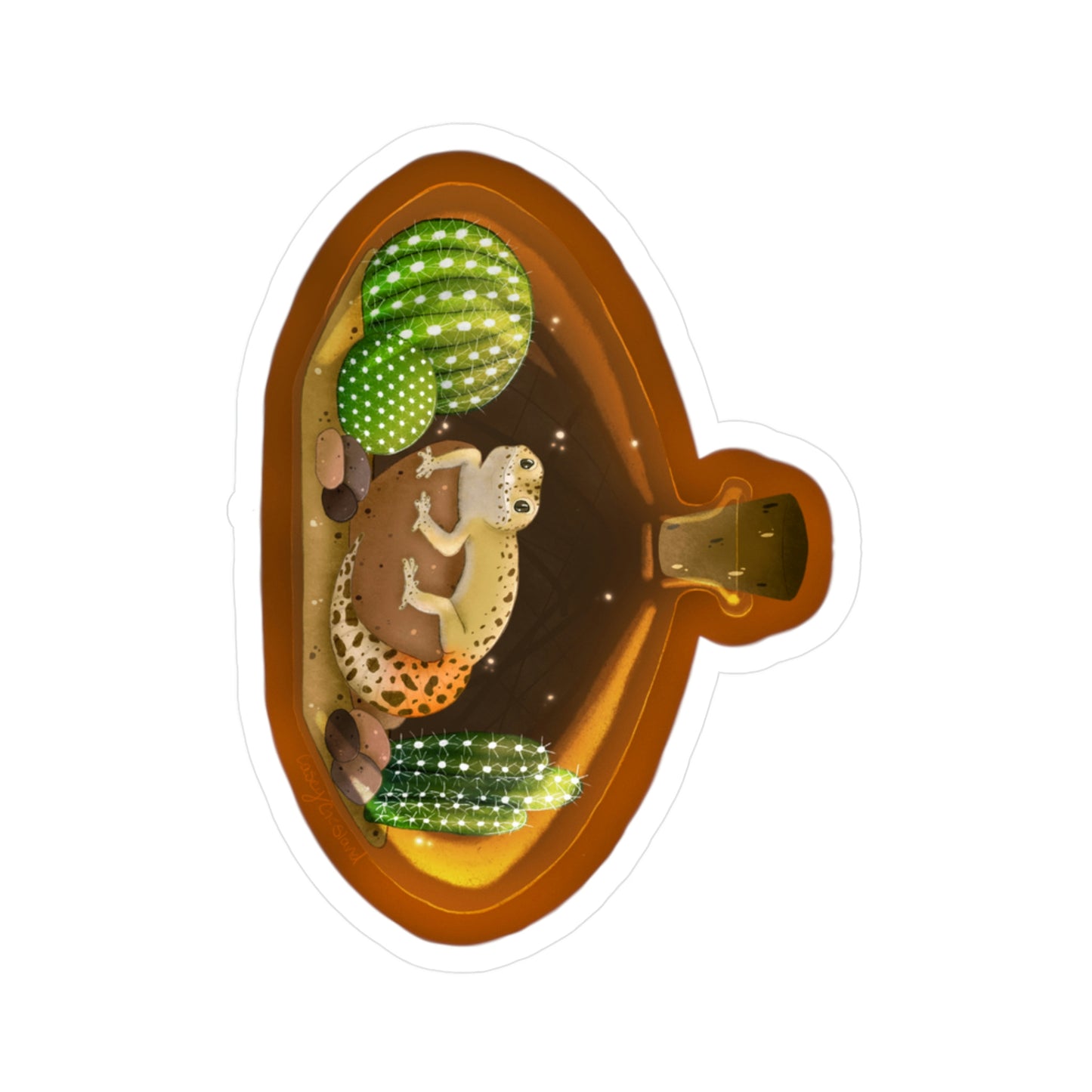 Leopard Gecko in Jar Kiss-Cut Vinyl Decals