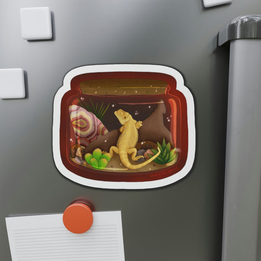 Bearded Dragon in Jar Die-Cut Magnets