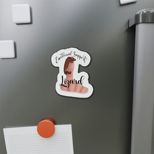 Emotional Support Lizard Die-Cut Magnets
