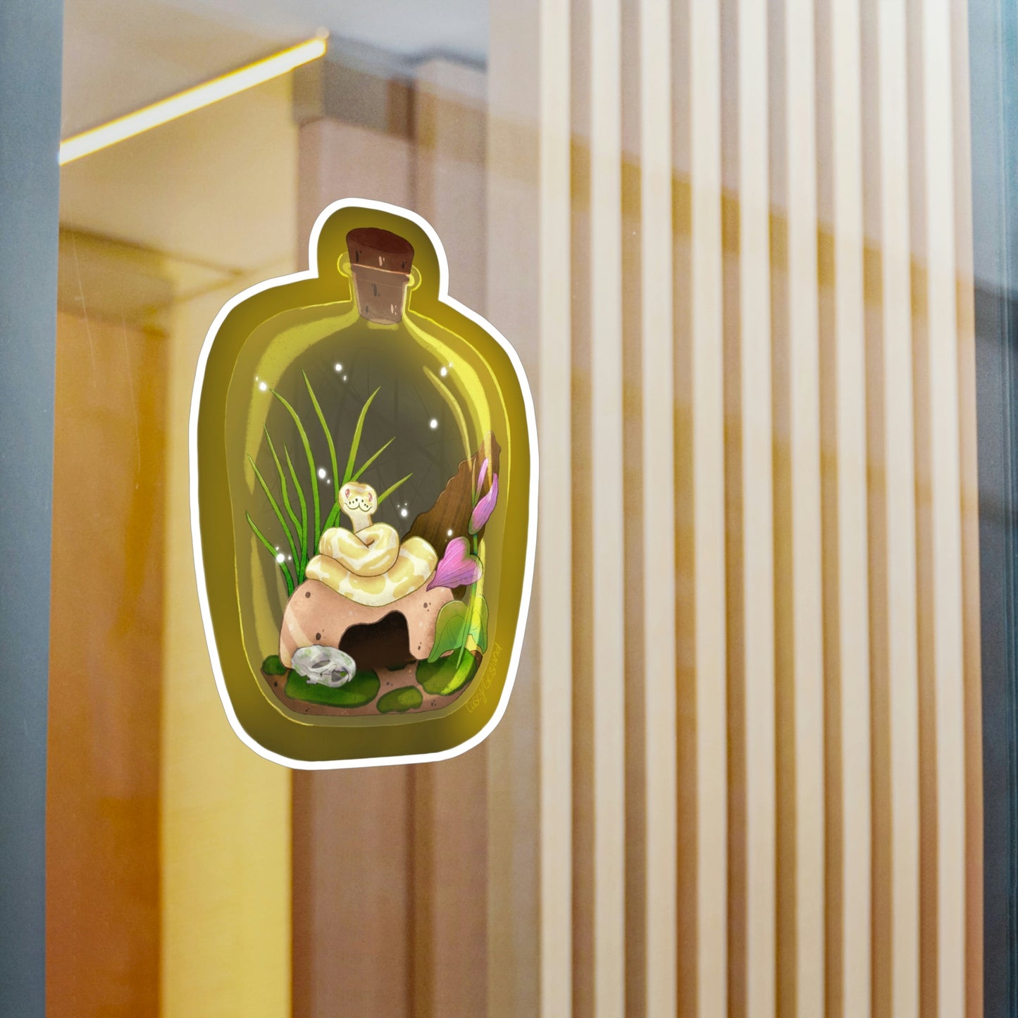 Ball Python in Jar Kiss-Cut Vinyl Decal