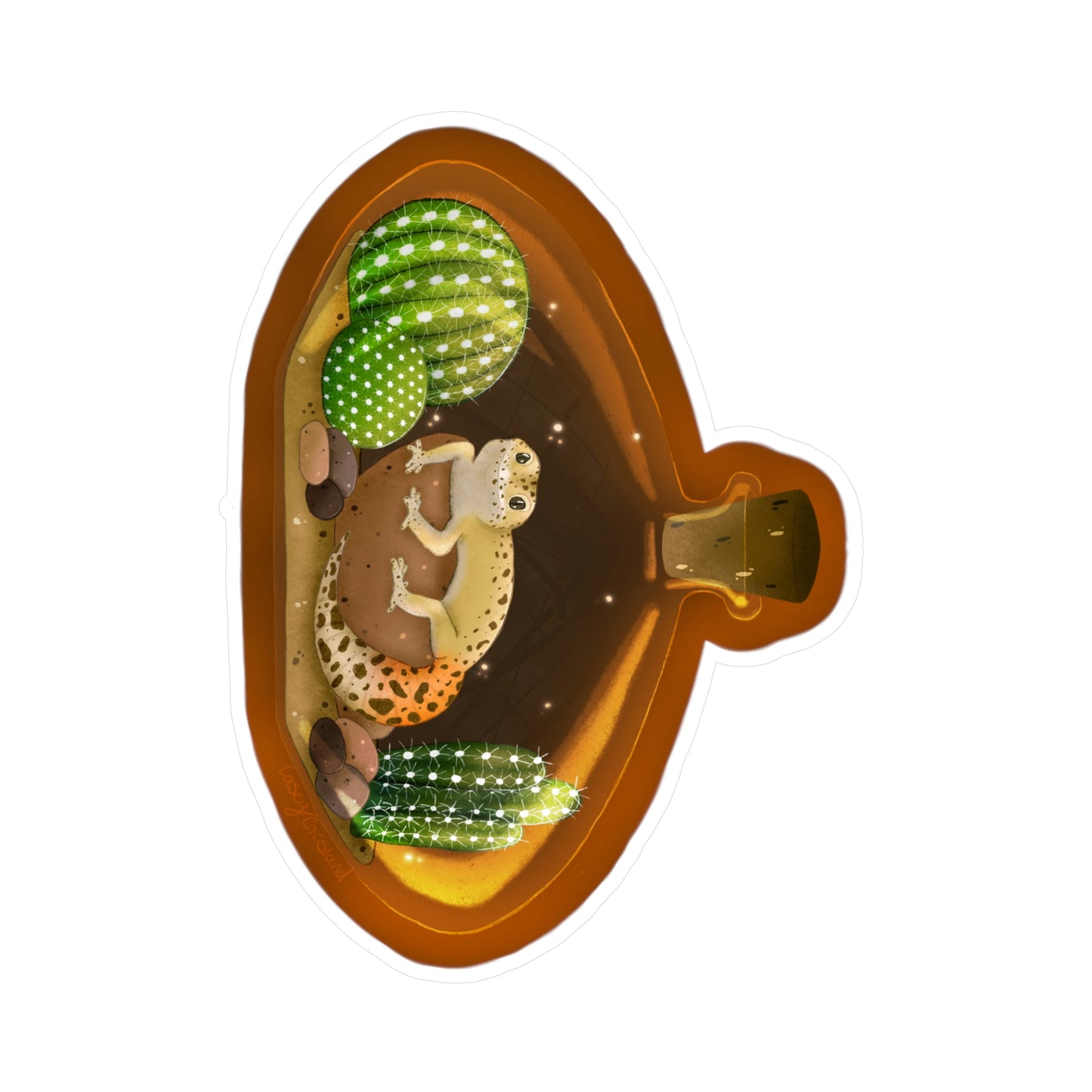 Leopard Gecko in Jar Kiss-Cut Vinyl Decals