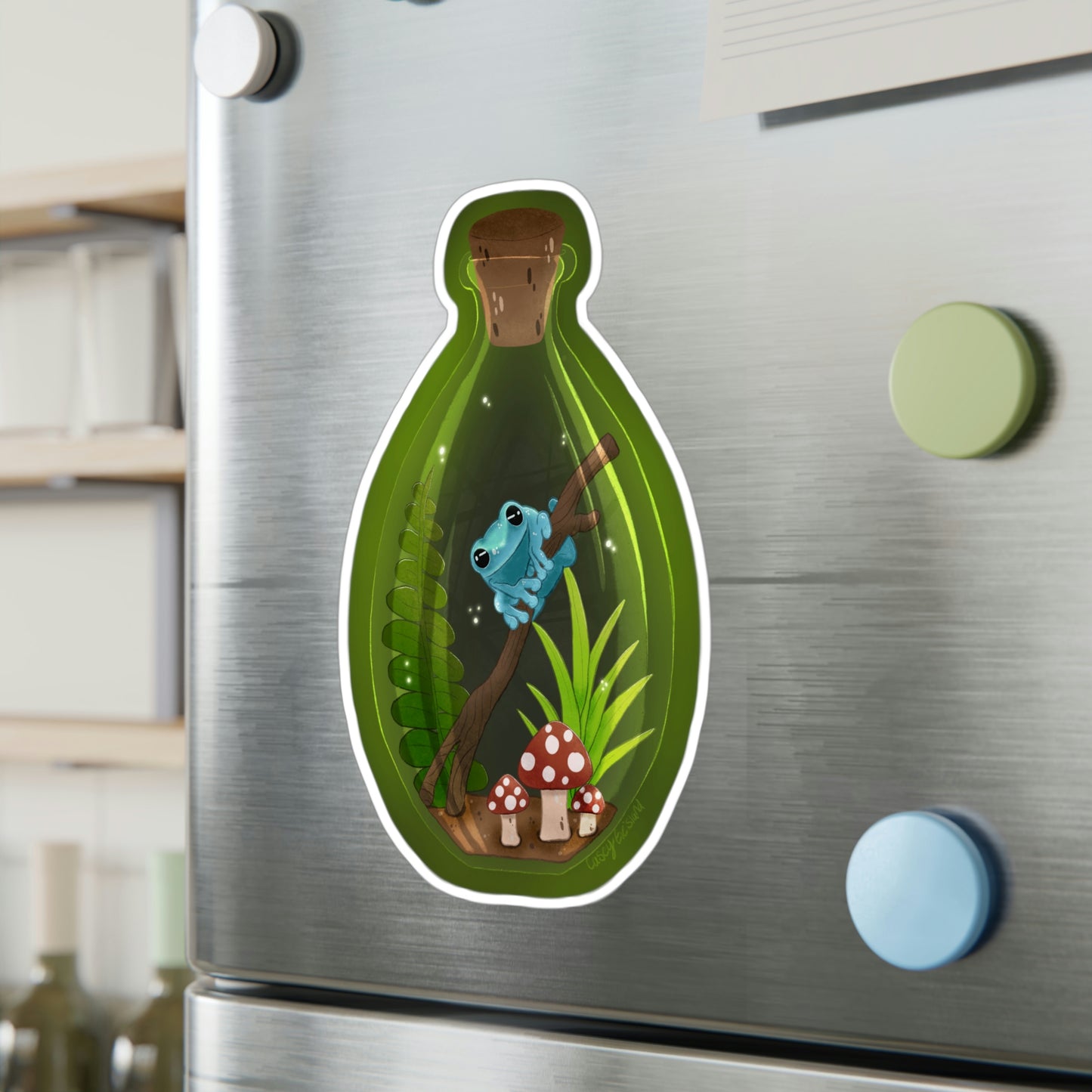 Frog in Jar Kiss-Cut Vinyl Decals