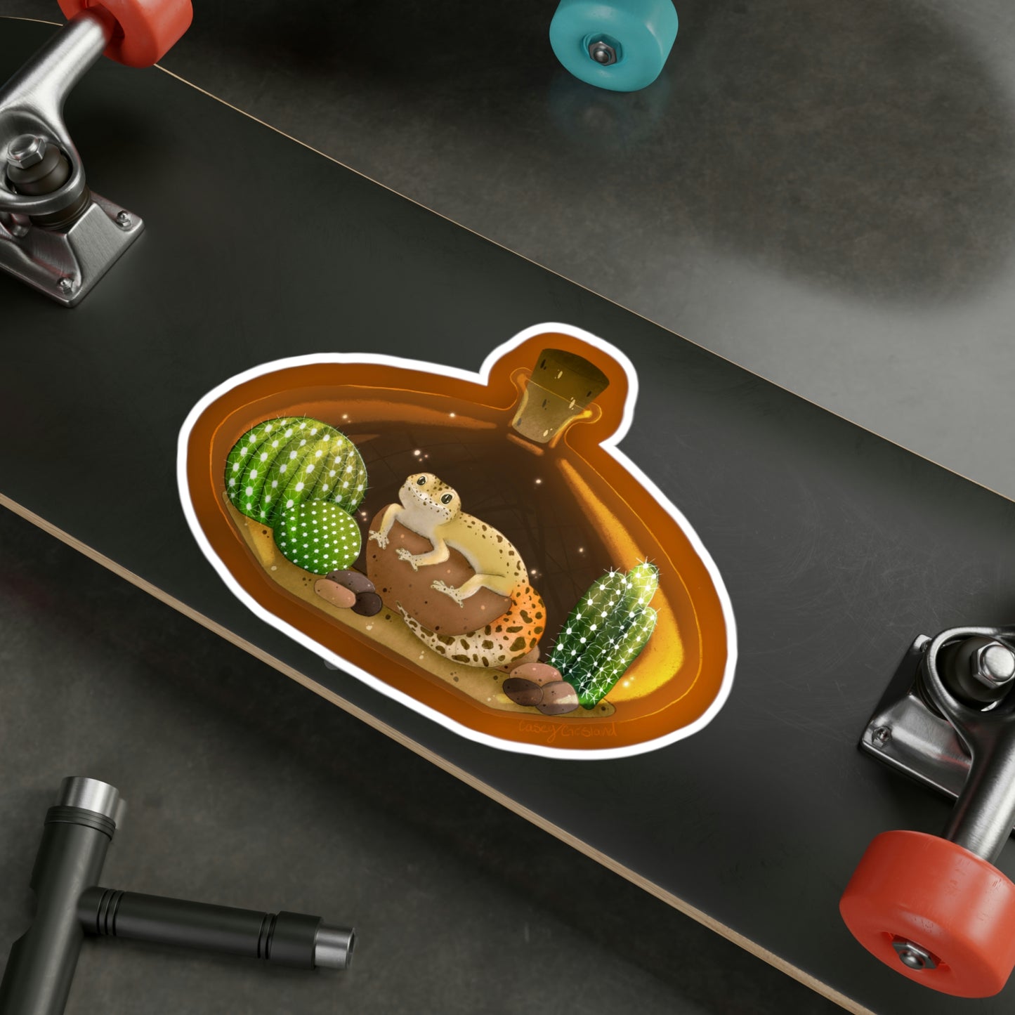 Leopard Gecko in Jar Kiss-Cut Vinyl Decals