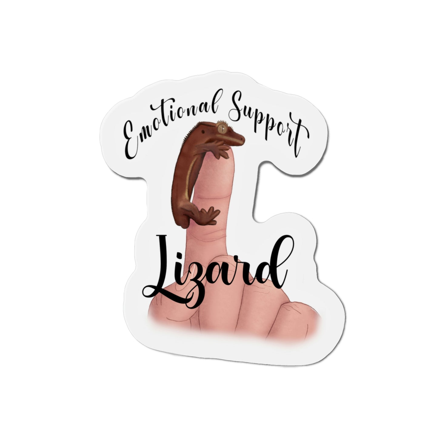 Emotional Support Lizard Die-Cut Magnets
